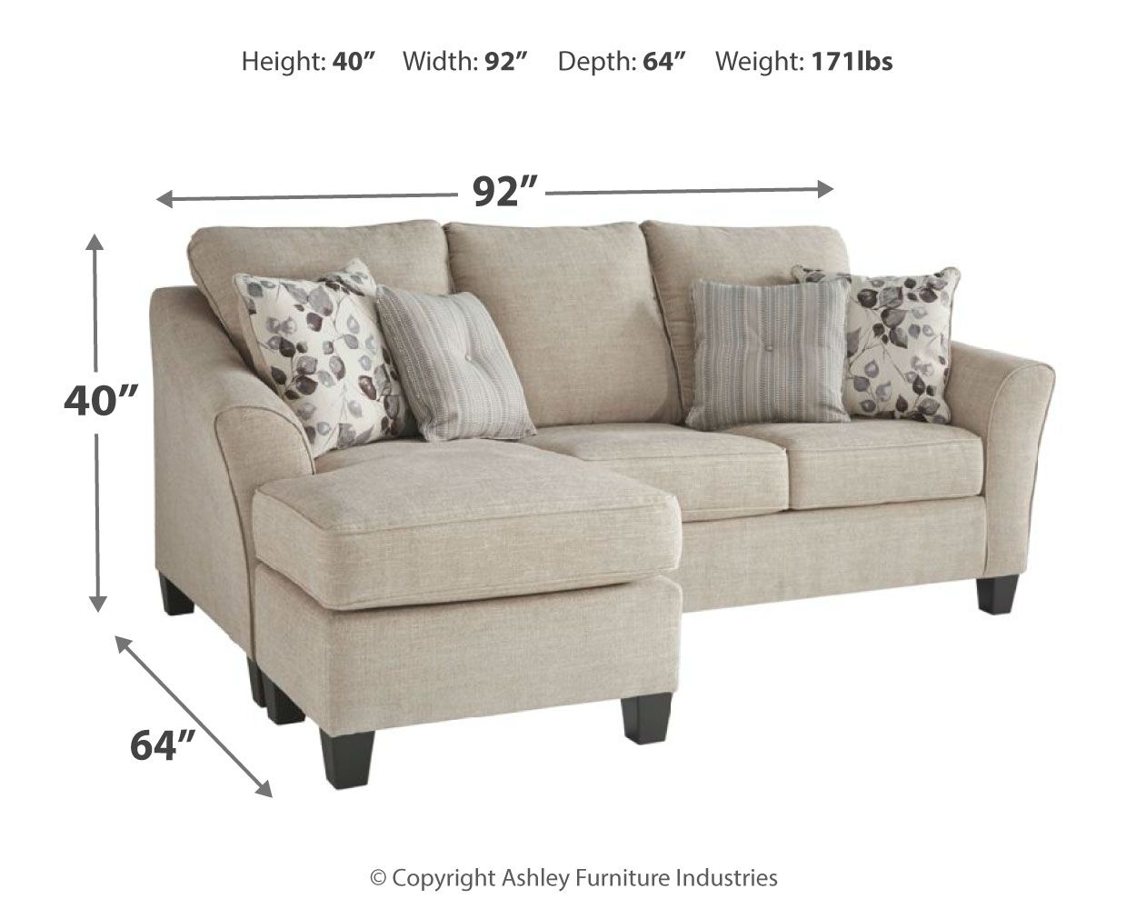Abney - Driftwood - Sofa Chaise - Hornell Furniture Outlet