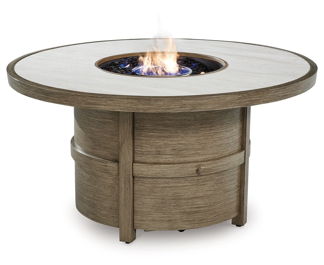 Rainier Ranch - Beige - Round Fire Pit Table - Hornell Furniture Outlet