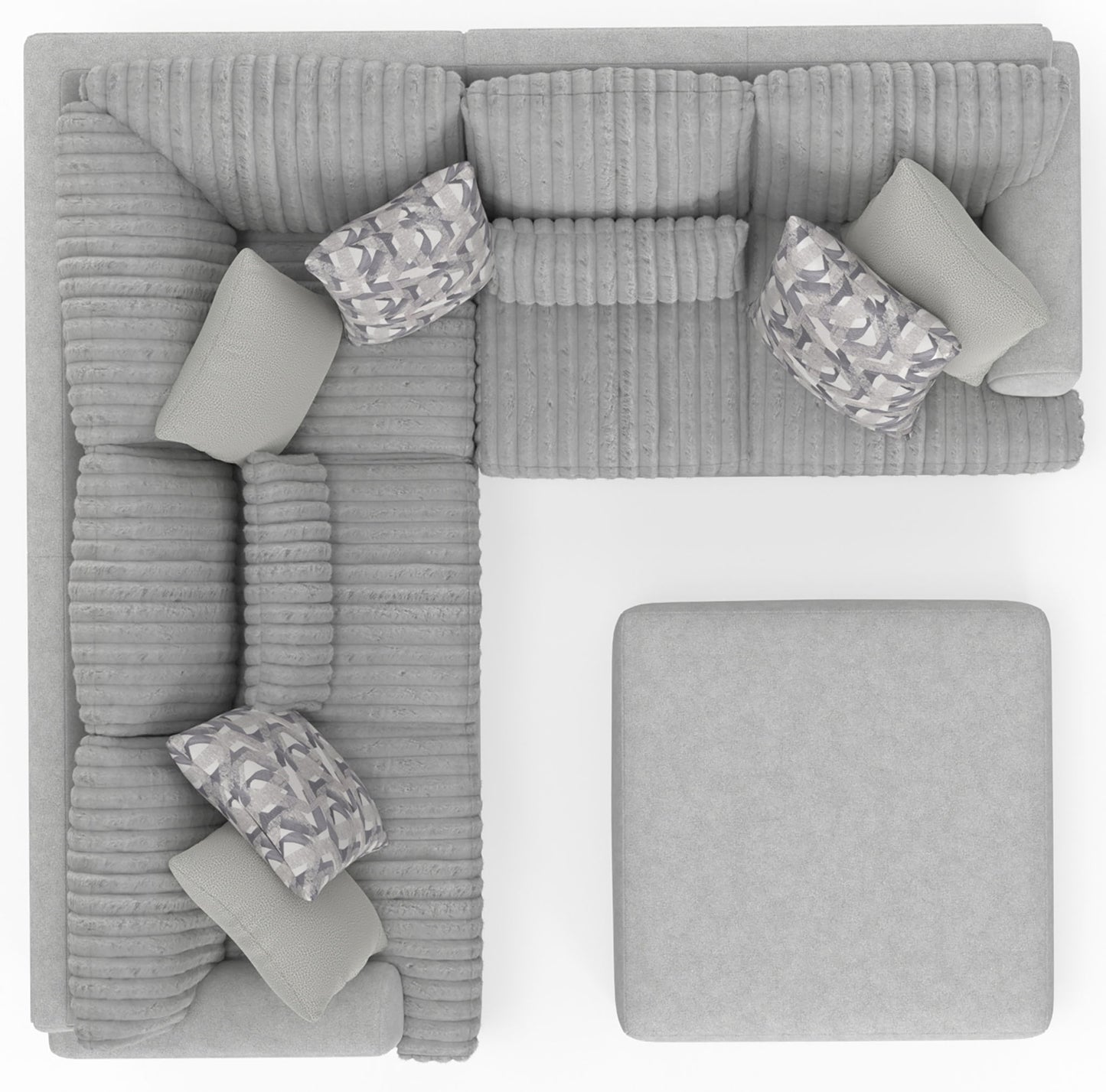 Titan - Sectional With Comfort Coil Seating, Cocktail Ottoman And Accent Pillows Included - Hornell Furniture Outlet
