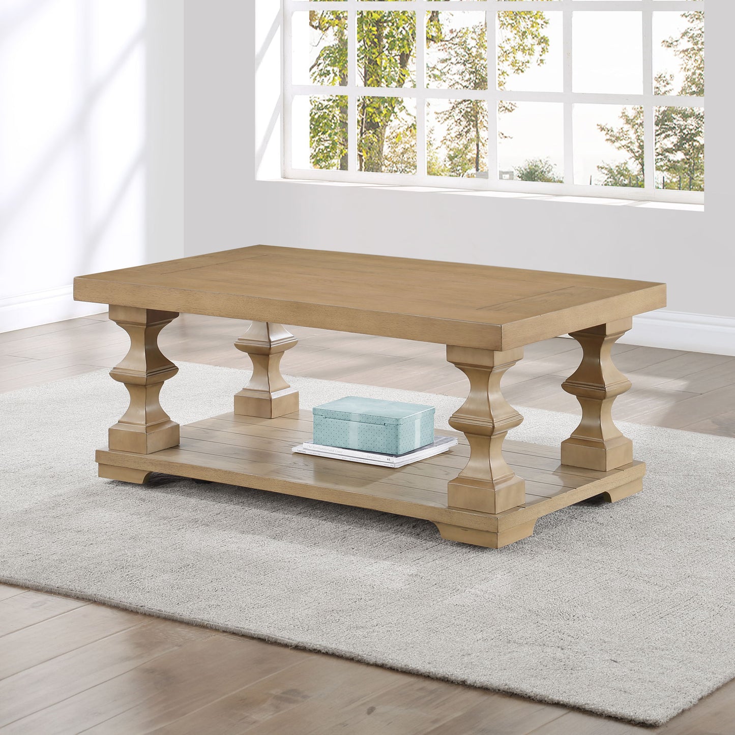 Dory - Coffee Table With Casters - Sand - Sand - Hornell Furniture Outlet
