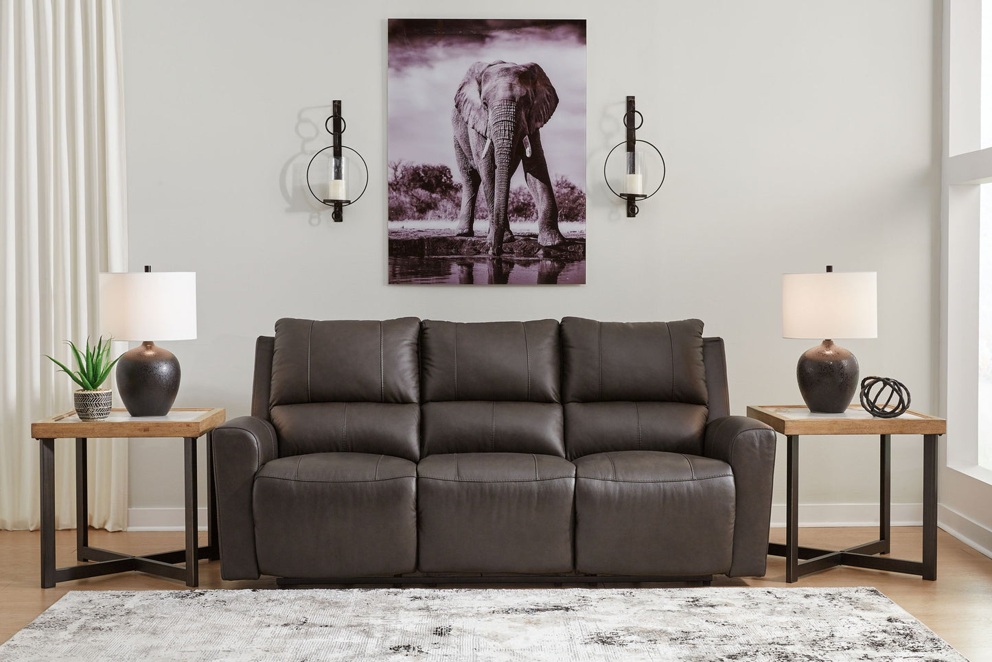 Boxmere - Storm - Reclining Power Sofa - Hornell Furniture Outlet