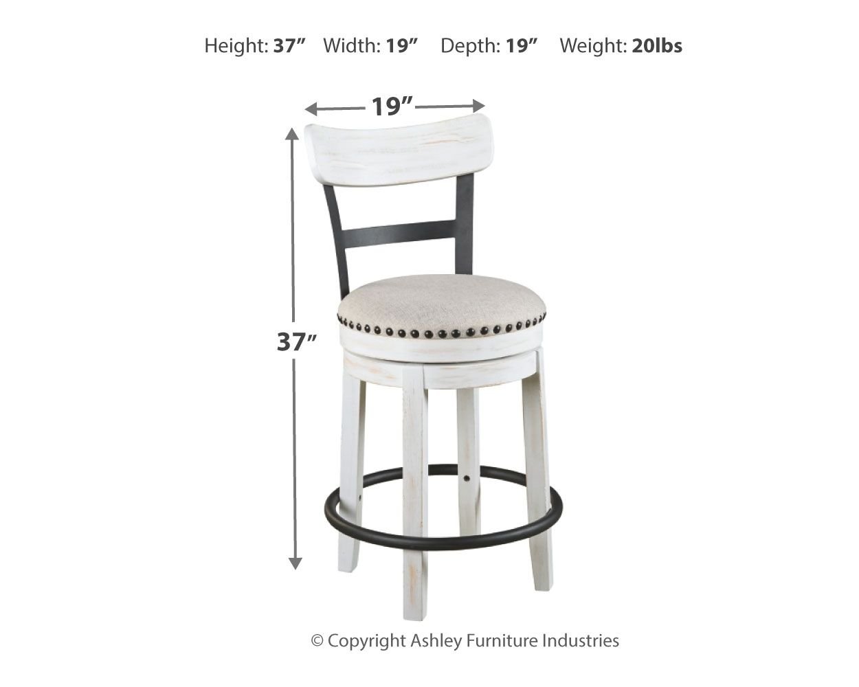 Valebeck - Full Back Swivel Stool - Hornell Furniture Outlet
