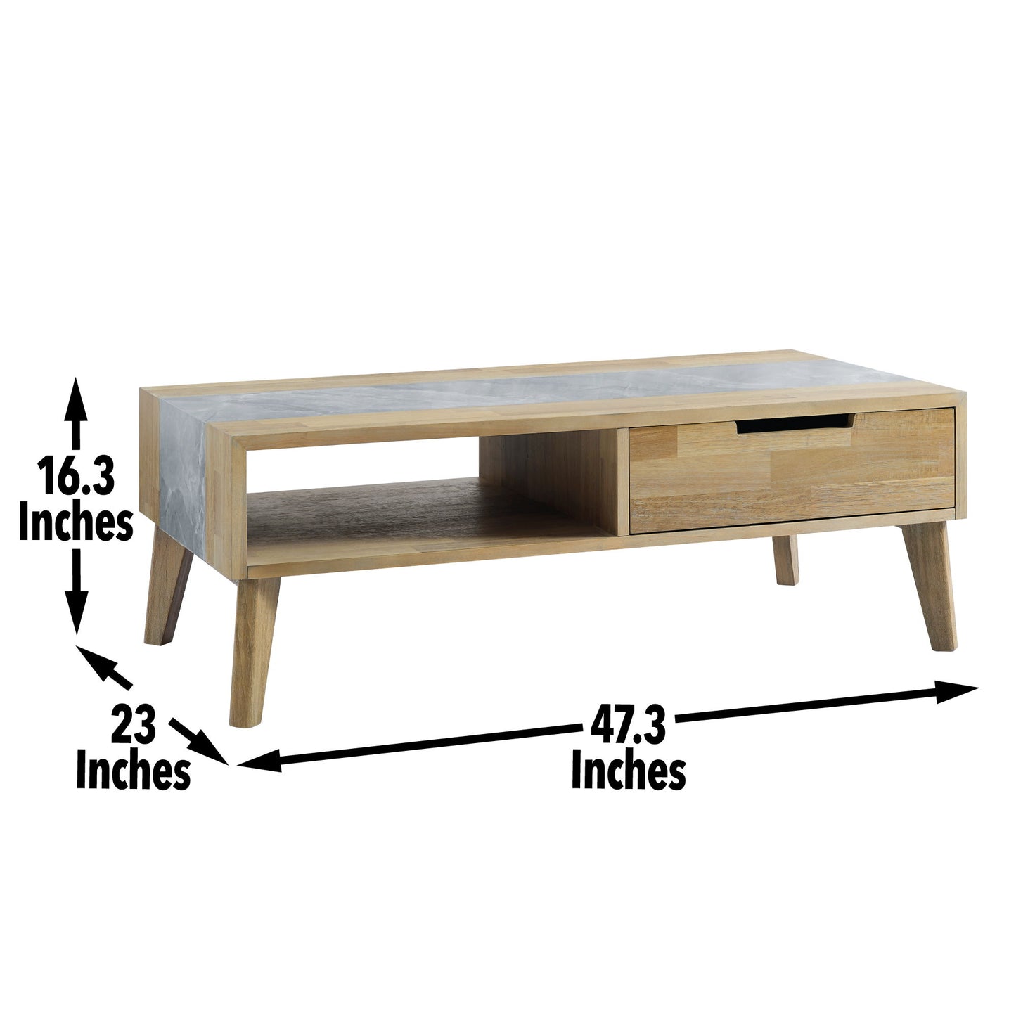 Calgary - 3 Piece Occasional Table Set, Sintered Stone Inlay - Brown - Hornell Furniture Outlet