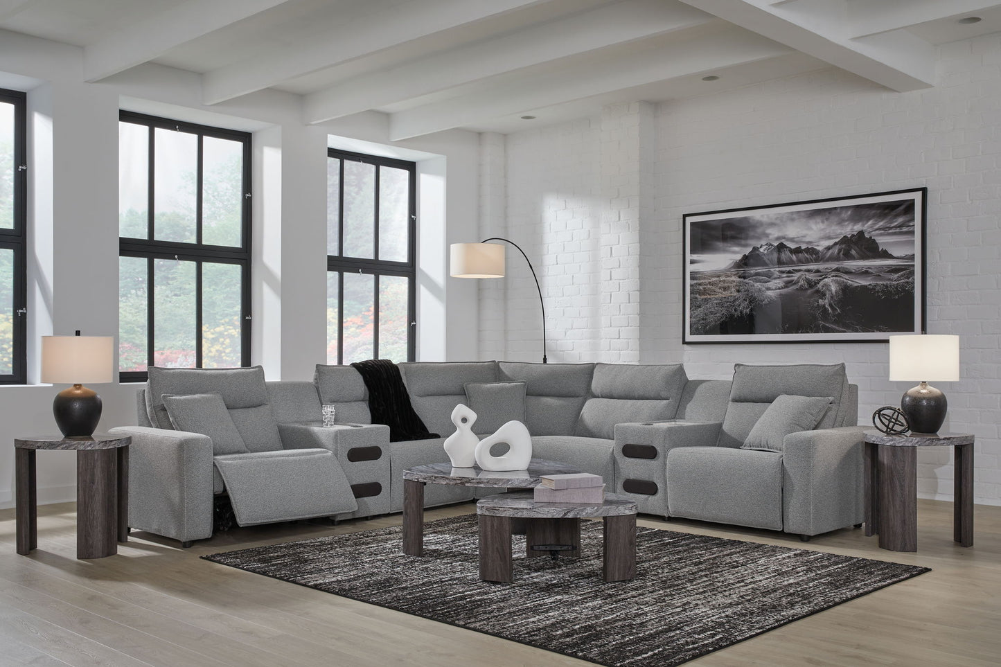 ModMax II - Salt And Pepper - Reclining Sectional - Hornell Furniture Outlet