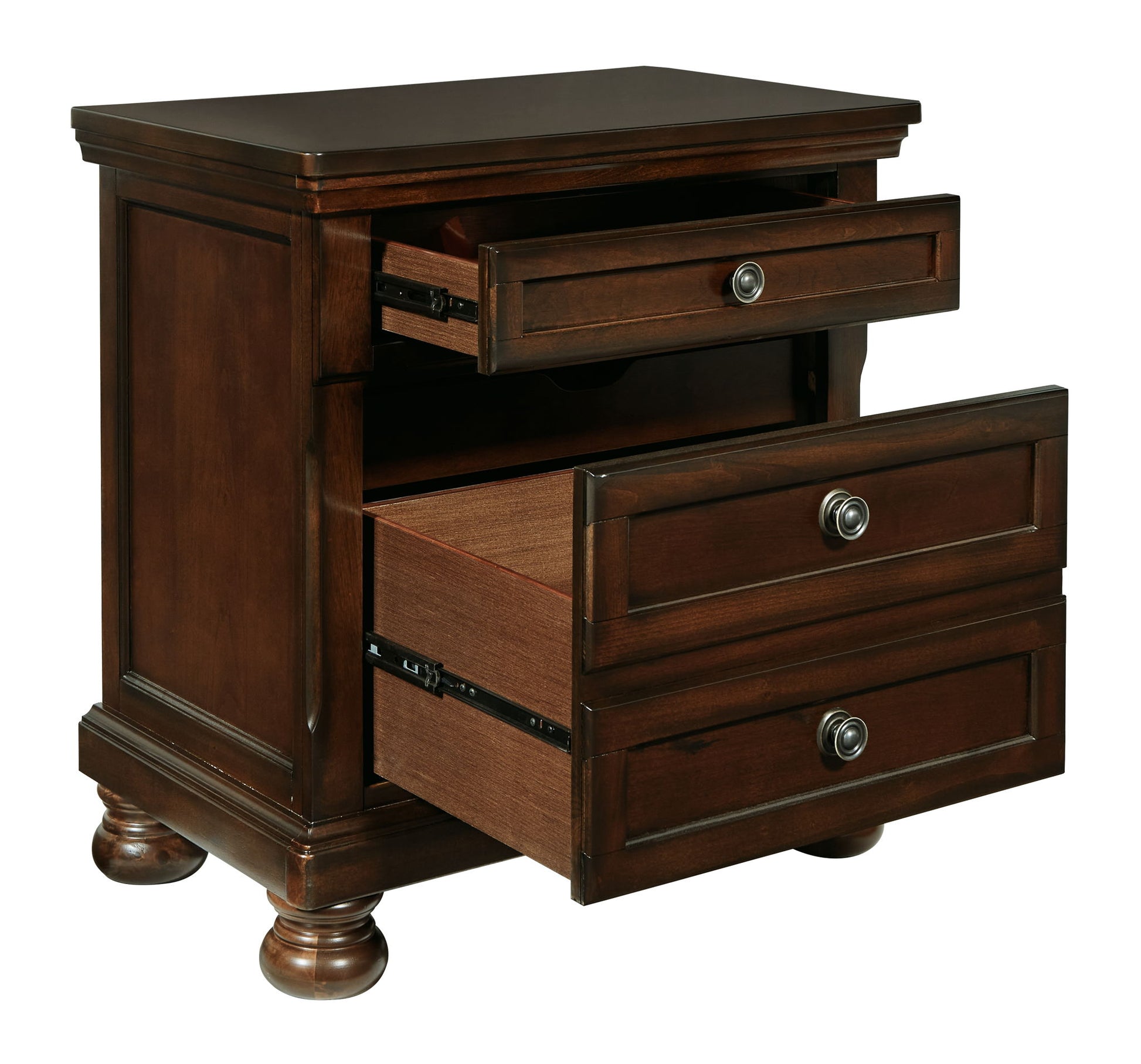 Porter - Dark Brown - Two Drawer Night Stand - Hornell Furniture Outlet