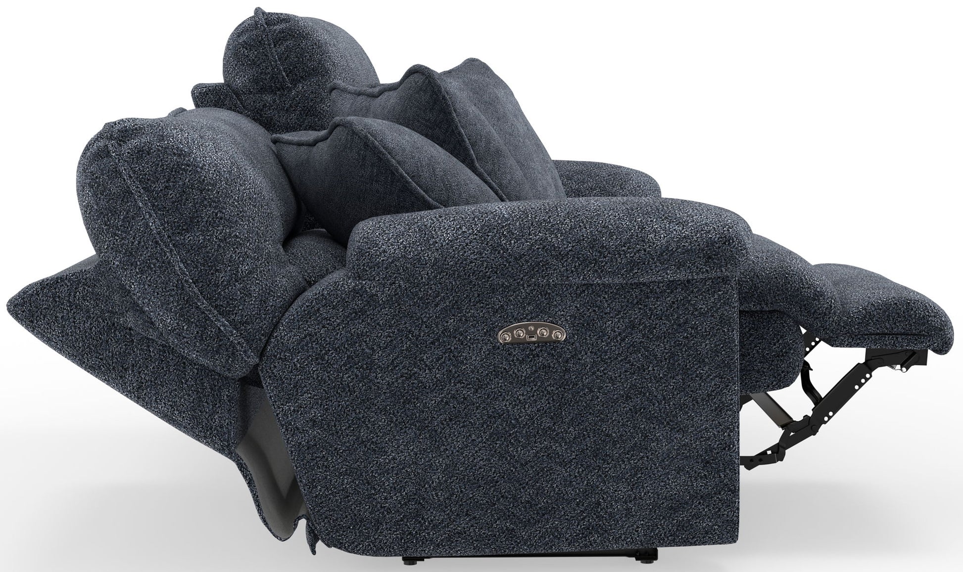Paxon - Deep Seat Power Reclining Sofa With Power Adjustable Headrest - Smoke - Hornell Furniture Outlet