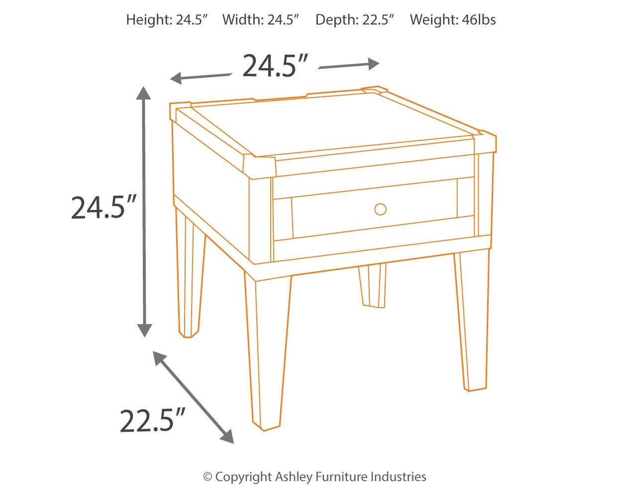Todoe - Dark Gray - Rectangular End Table - Hornell Furniture Outlet