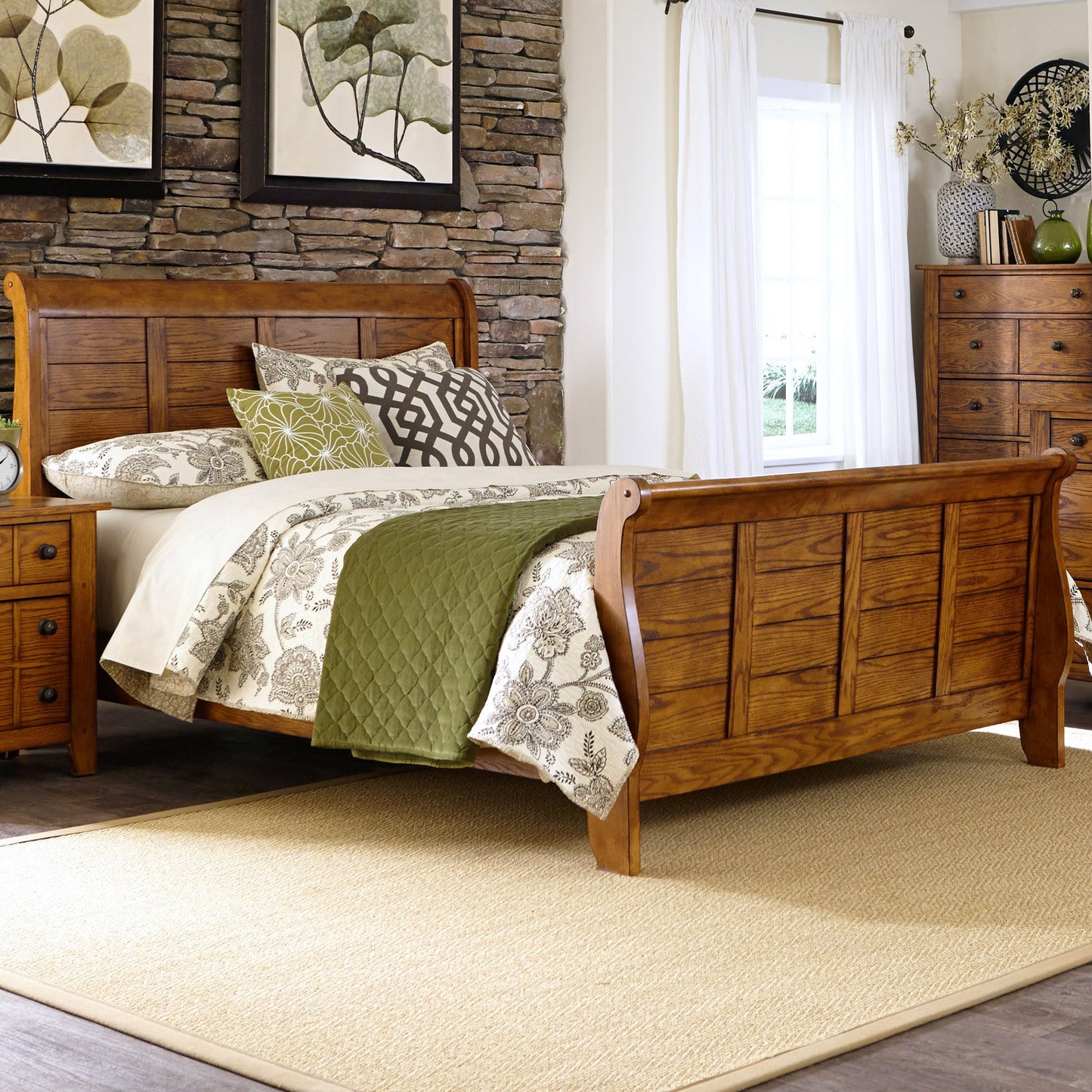 Grandpas Cabin - Sleigh Bed - Hornell Furniture Outlet