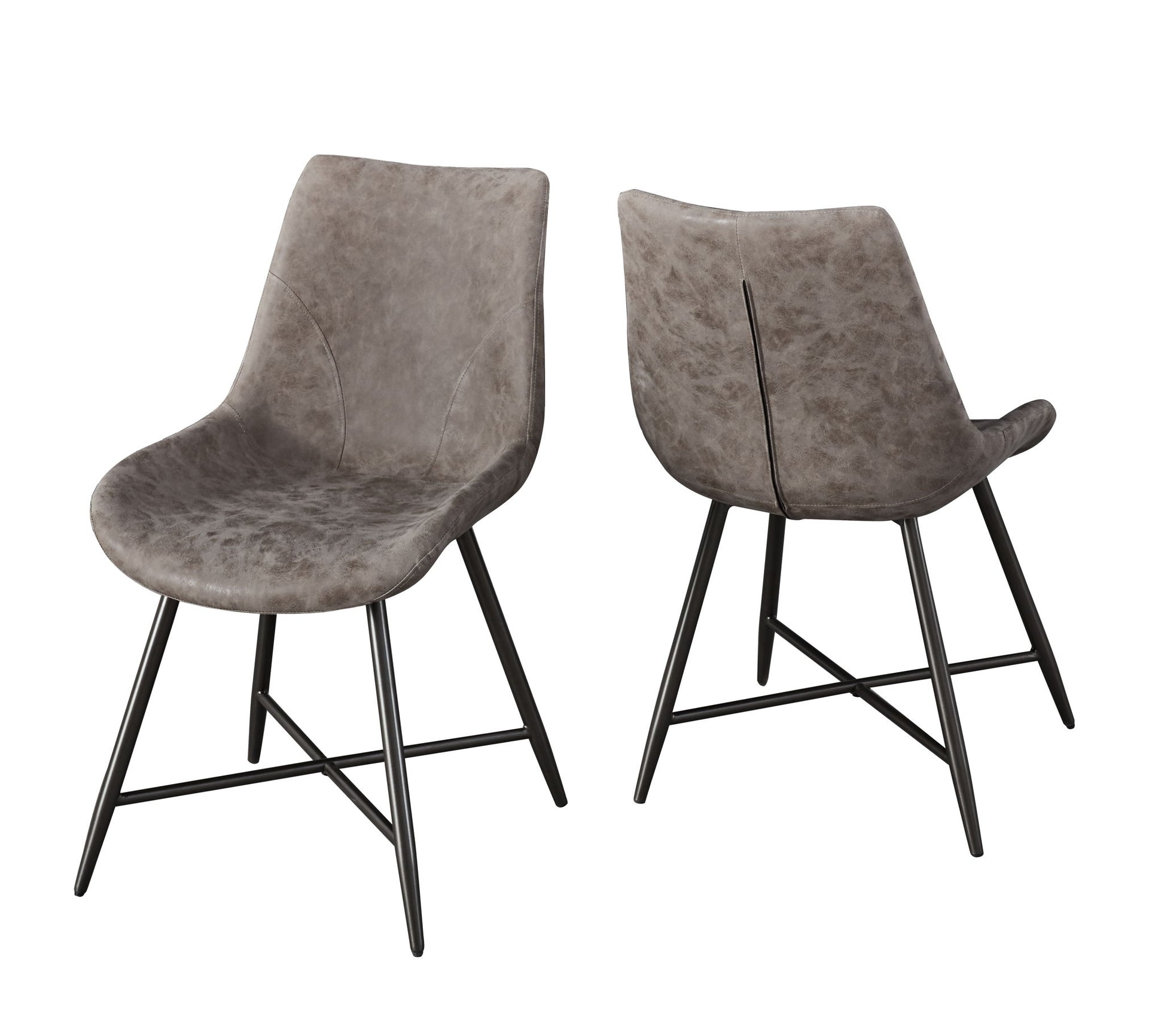 Ramona - PU Side Chair (Set of 2) - Brown - Hornell Furniture Outlet