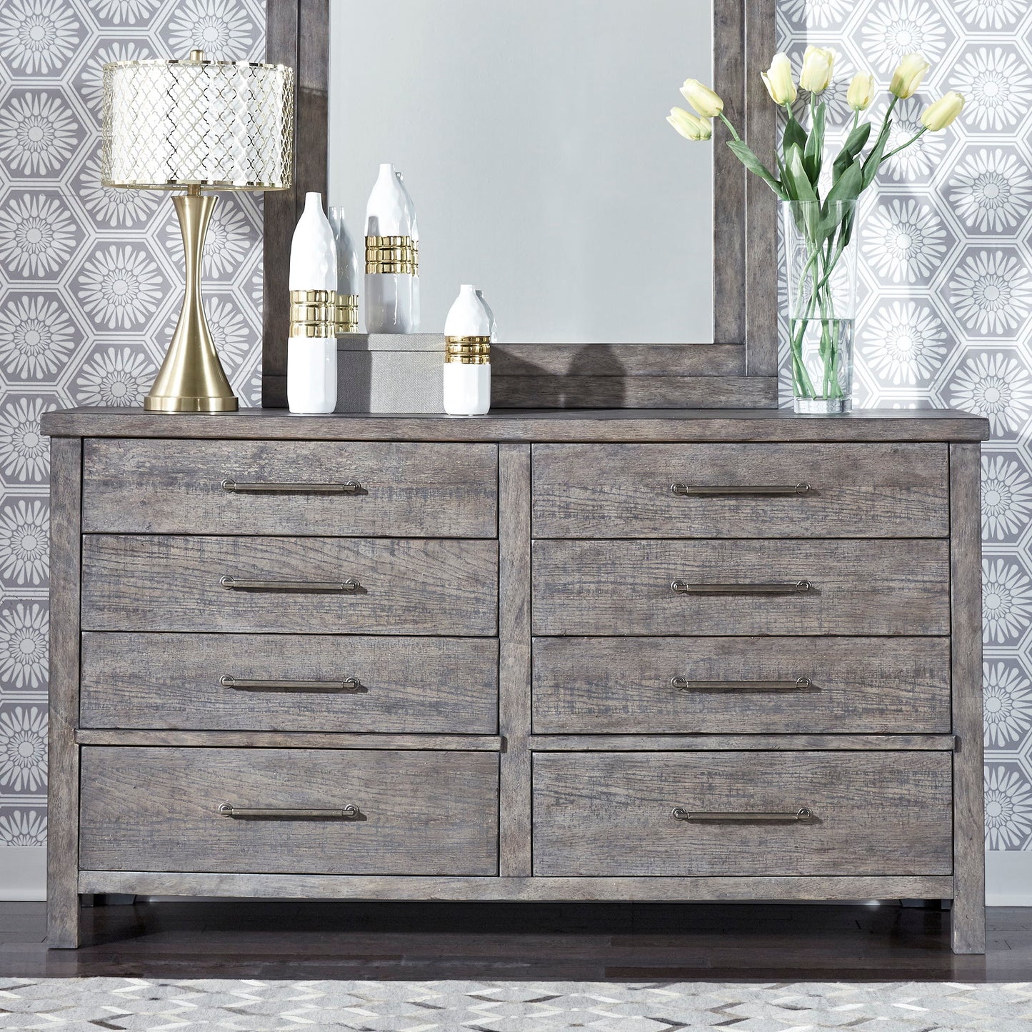 Modern Farmhouse - 8 Drawer Dresser - Hornell Furniture Outlet