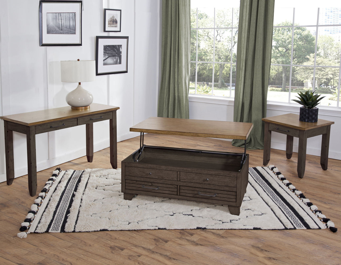 Bear Creek - Lift Top Table - Brown - Hornell Furniture Outlet