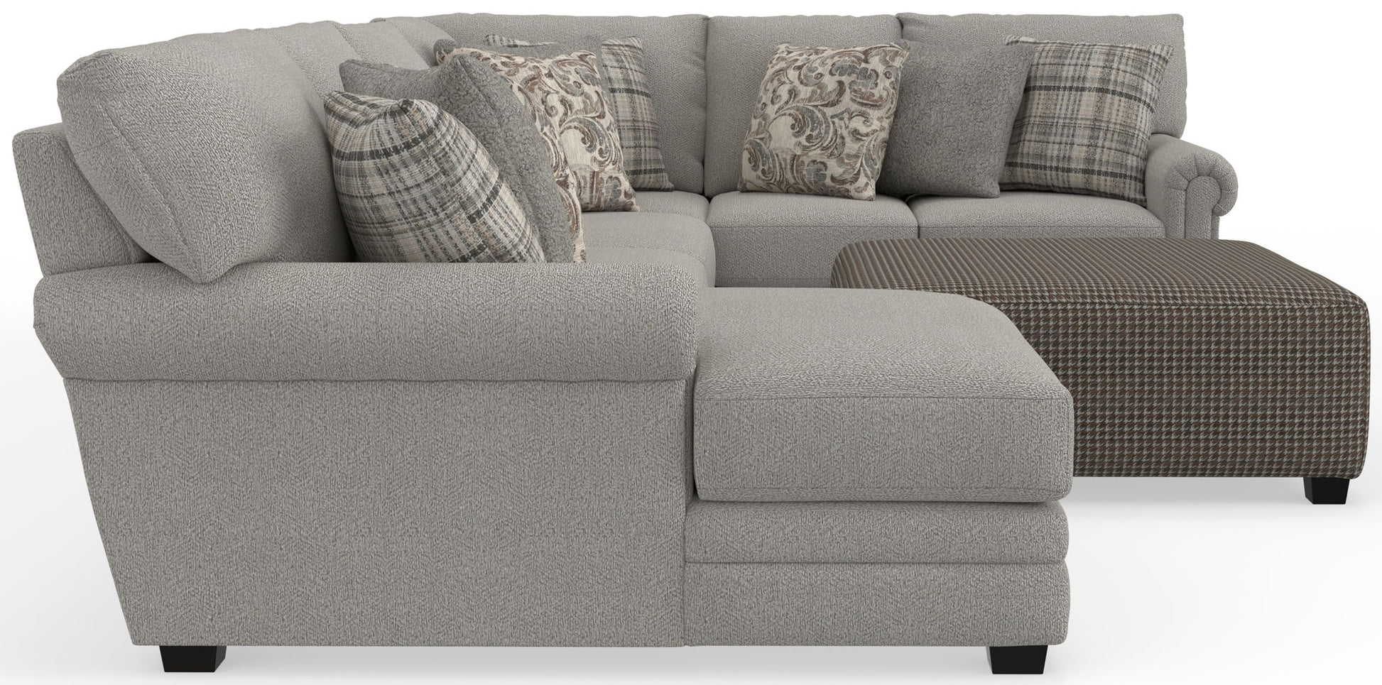Livingston - Sectional With Comfort Coil Seating, 40" Cocktail Ottoman And Accent Pillows Included - Hornell Furniture Outlet