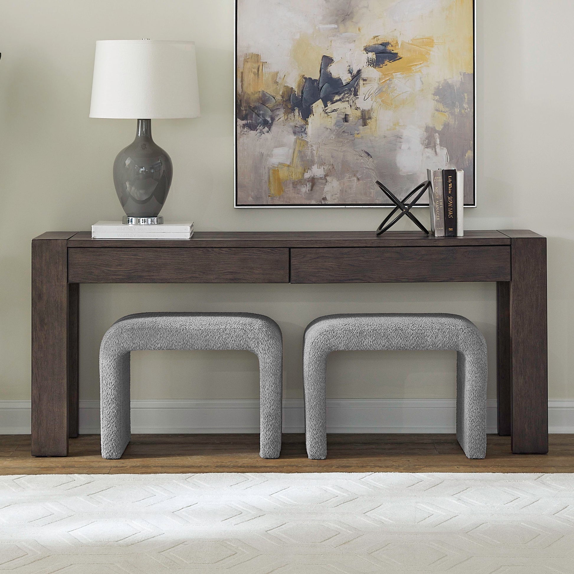Cascade Falls - 3 Piece Set - Satin Espresso / Gray - Hornell Furniture Outlet