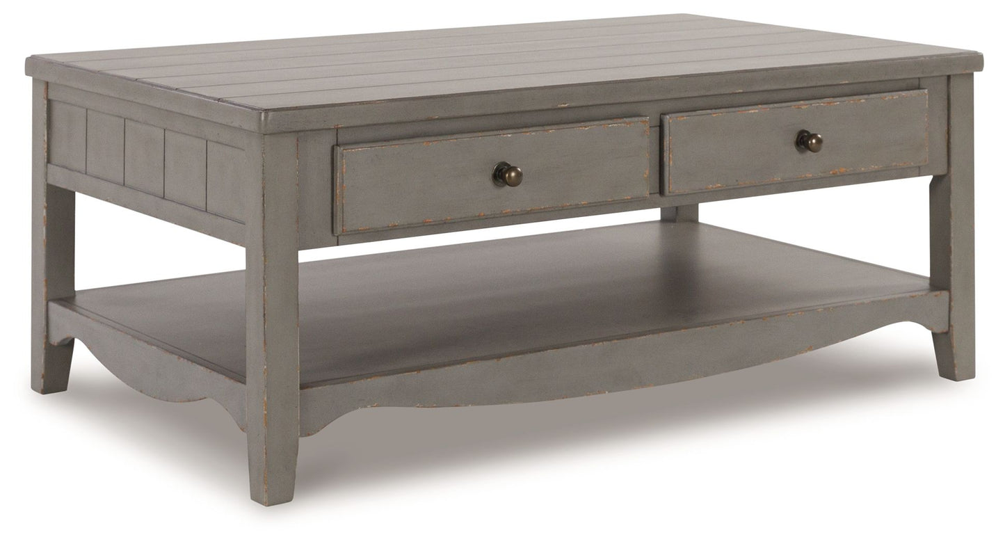 Charina - Antique Gray - Rectangular Cocktail Table - Hornell Furniture Outlet