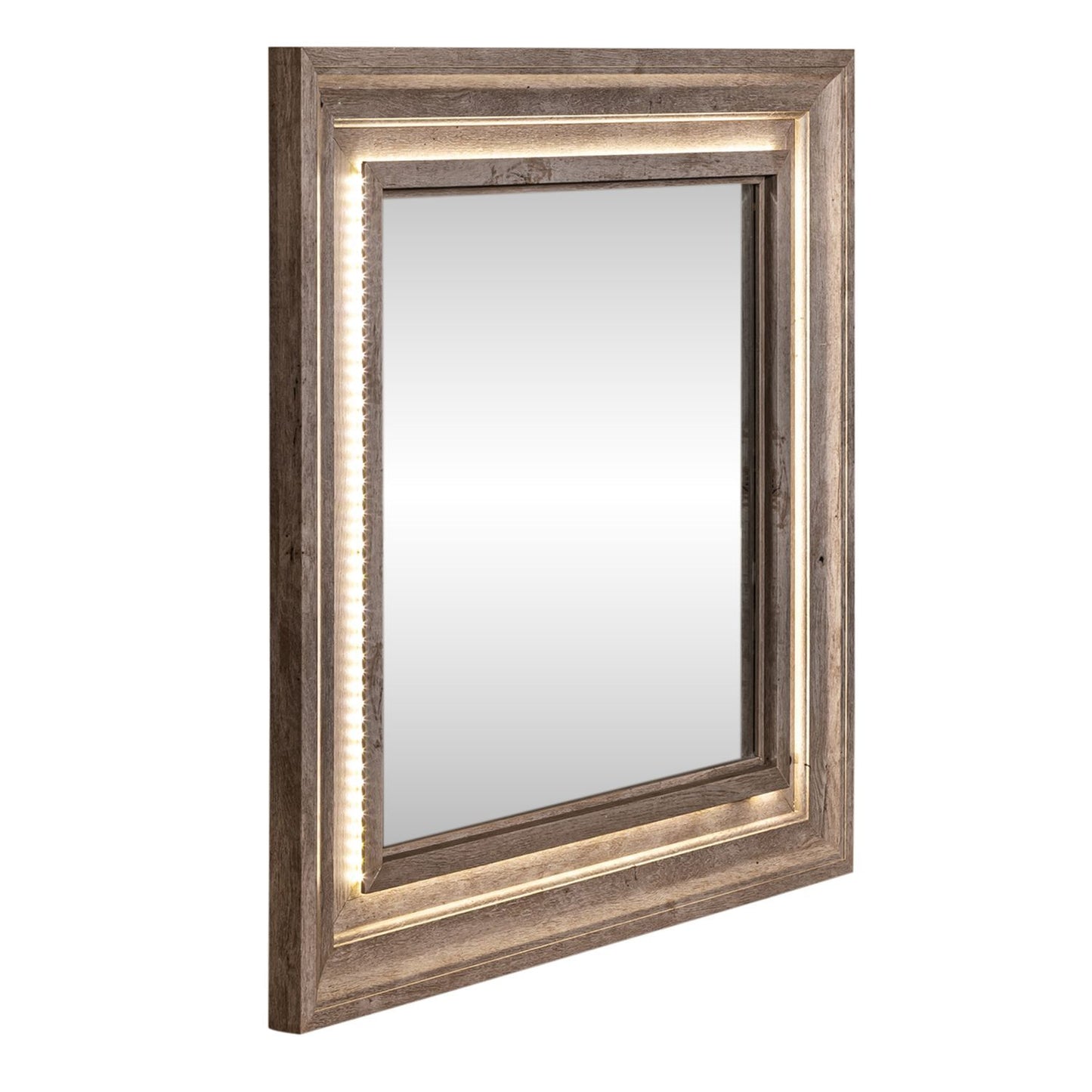 Horizons - Lighted Mirror - Gray - Hornell Furniture Outlet