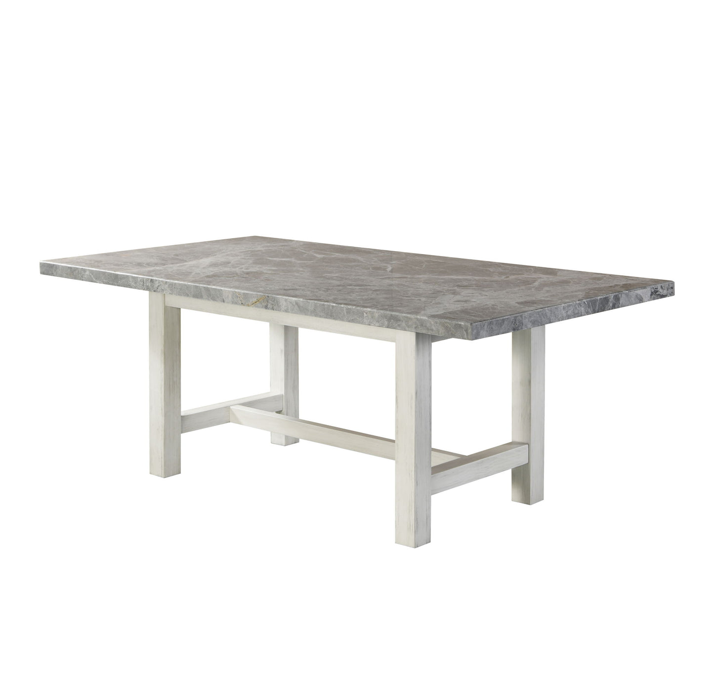 Canova - Gray Marble Top Dining - White - Hornell Furniture Outlet