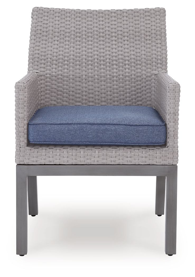 Half Moon Beach - Arm Chair With Cushion (Set of 2) - Blue / Gray - Hornell Furniture Outlet