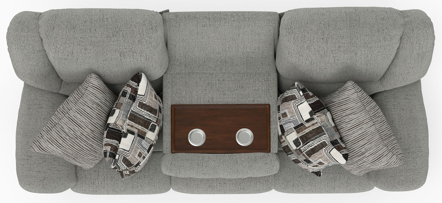 Trifecta - Sofa With 3 Recliners and Drop Down Table - Hornell Furniture Outlet
