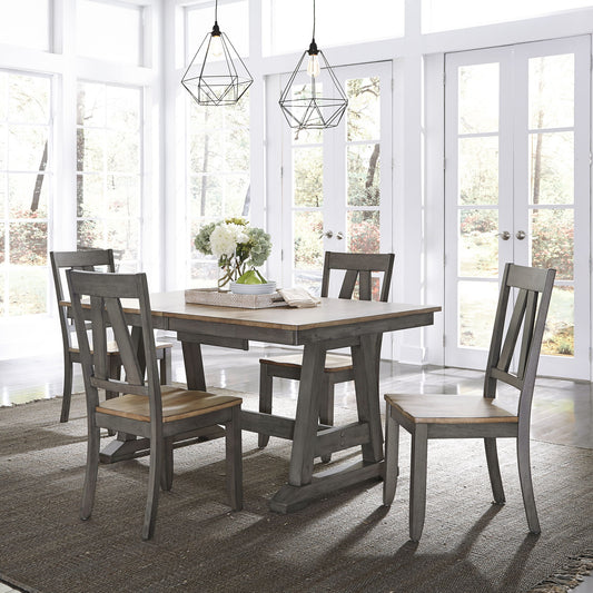 Lindsey Farm - Trestle Table Set - Hornell Furniture Outlet