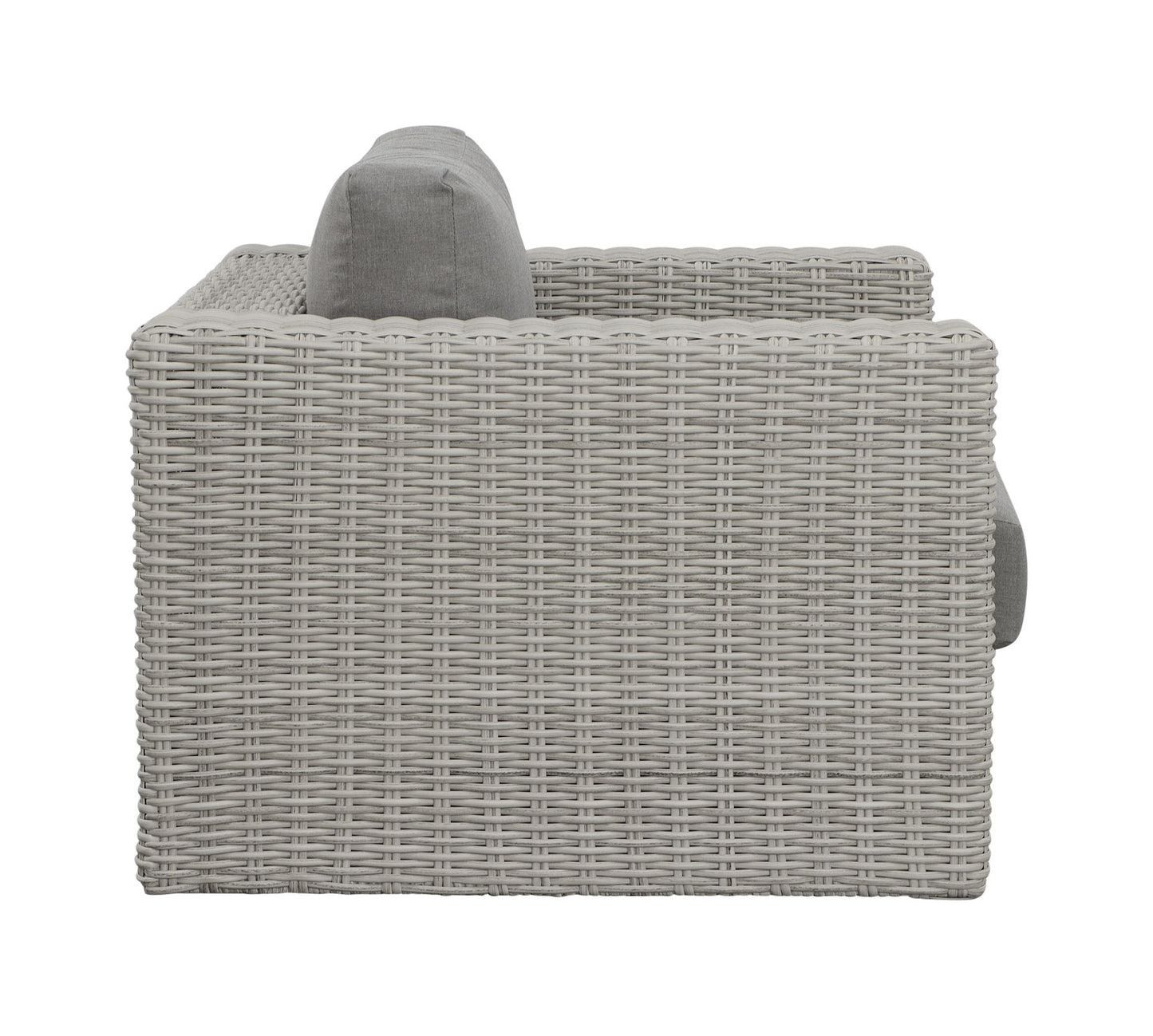Blakley - Outdoor Swilvel Chair (Set of 2) With Half Round Wicker - Gray - Hornell Furniture Outlet