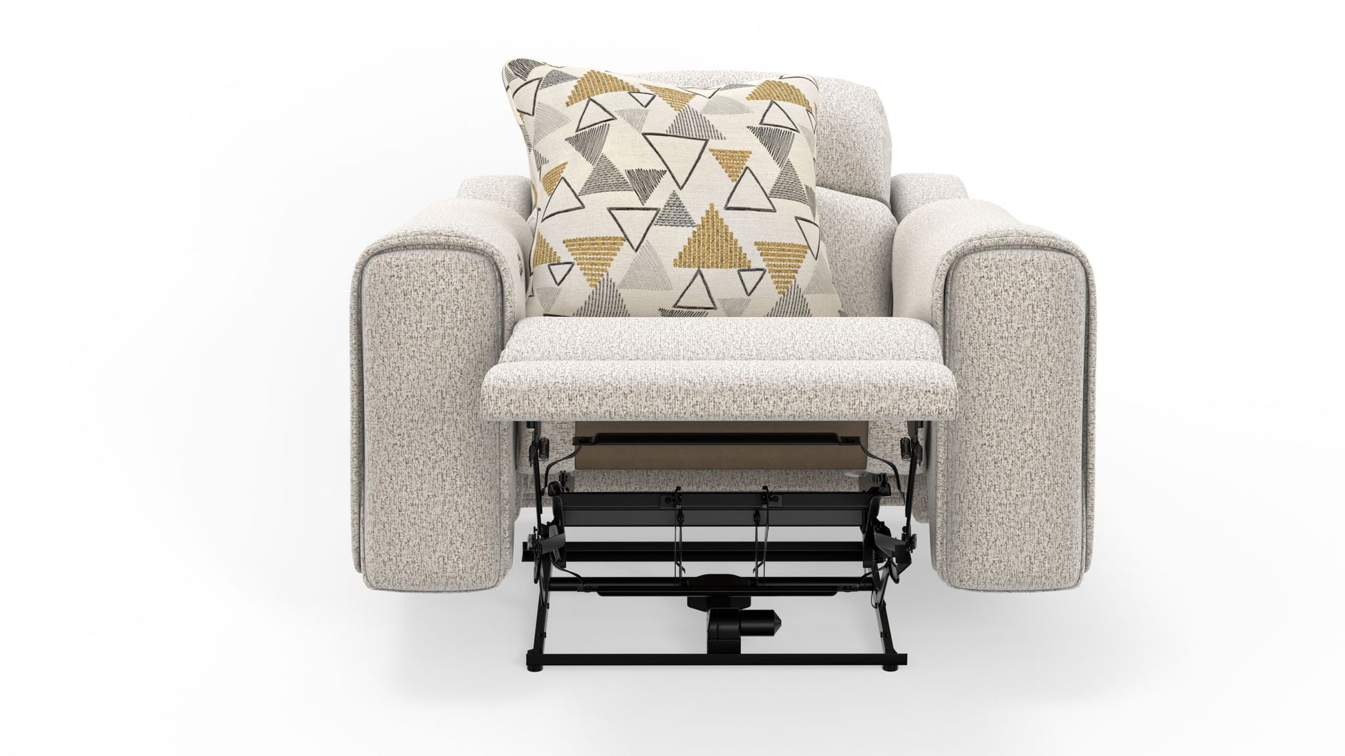 Micah - Power Headrest Power Deep Seat Lay Flat Recliner - Oatmeal - Hornell Furniture Outlet