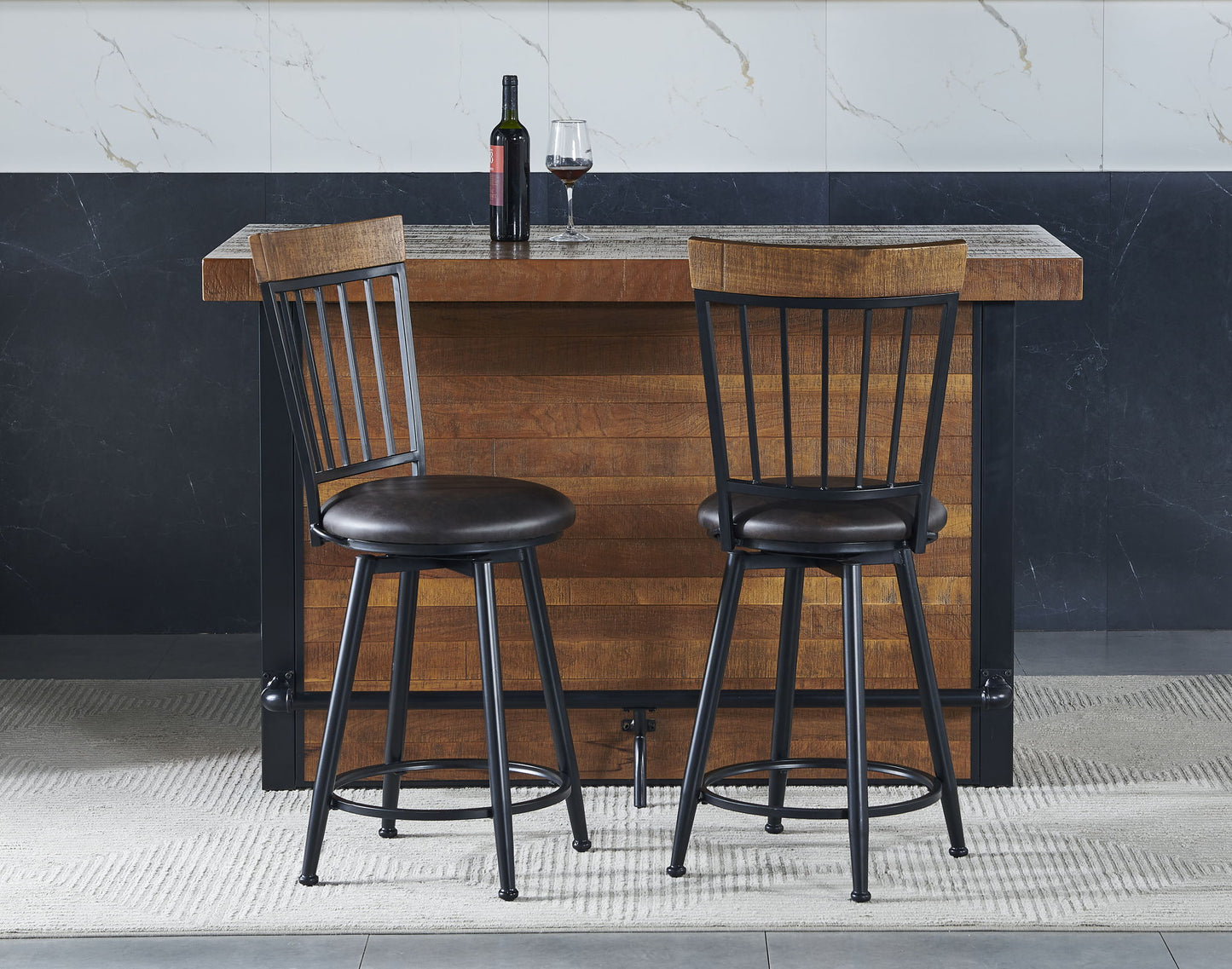 Tyler - 3 Piece Dining Set (Bar Table And Chairs) - Light Brown - Hornell Furniture Outlet