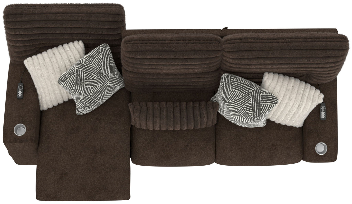 Zen - Power Reclining Sofa With CR3 Heat/Massage/Zero Gravity - Chocolate - Hornell Furniture Outlet