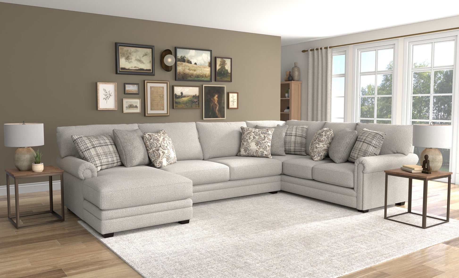 Livingston - Sectional With Comfort Coil Seating And Accent Pillows Included - Hornell Furniture Outlet