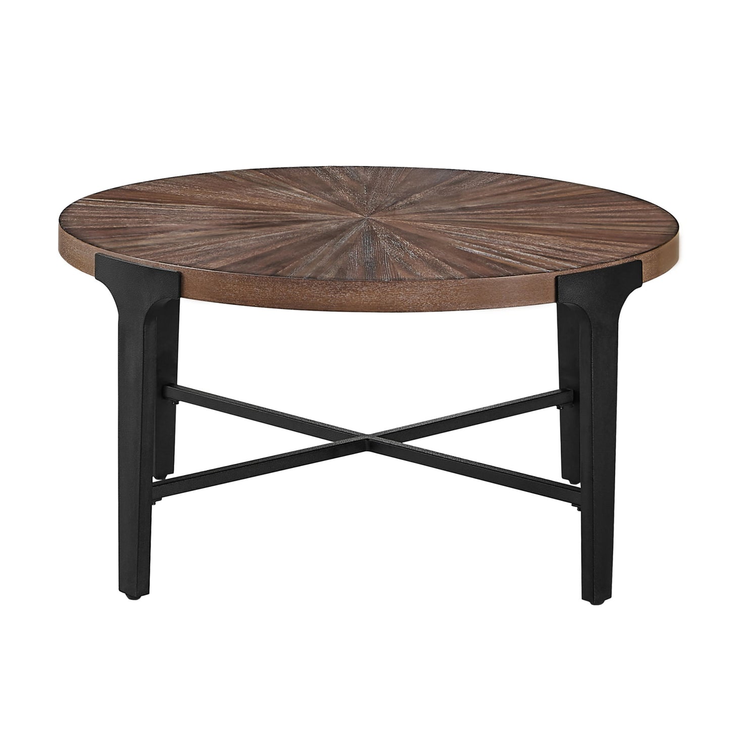 Chevron - Round Cocktail Table - Brown - Hornell Furniture Outlet