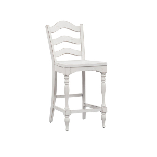 Magnolia Manor - Ladder Back Counter Chair - White - Hornell Furniture Outlet
