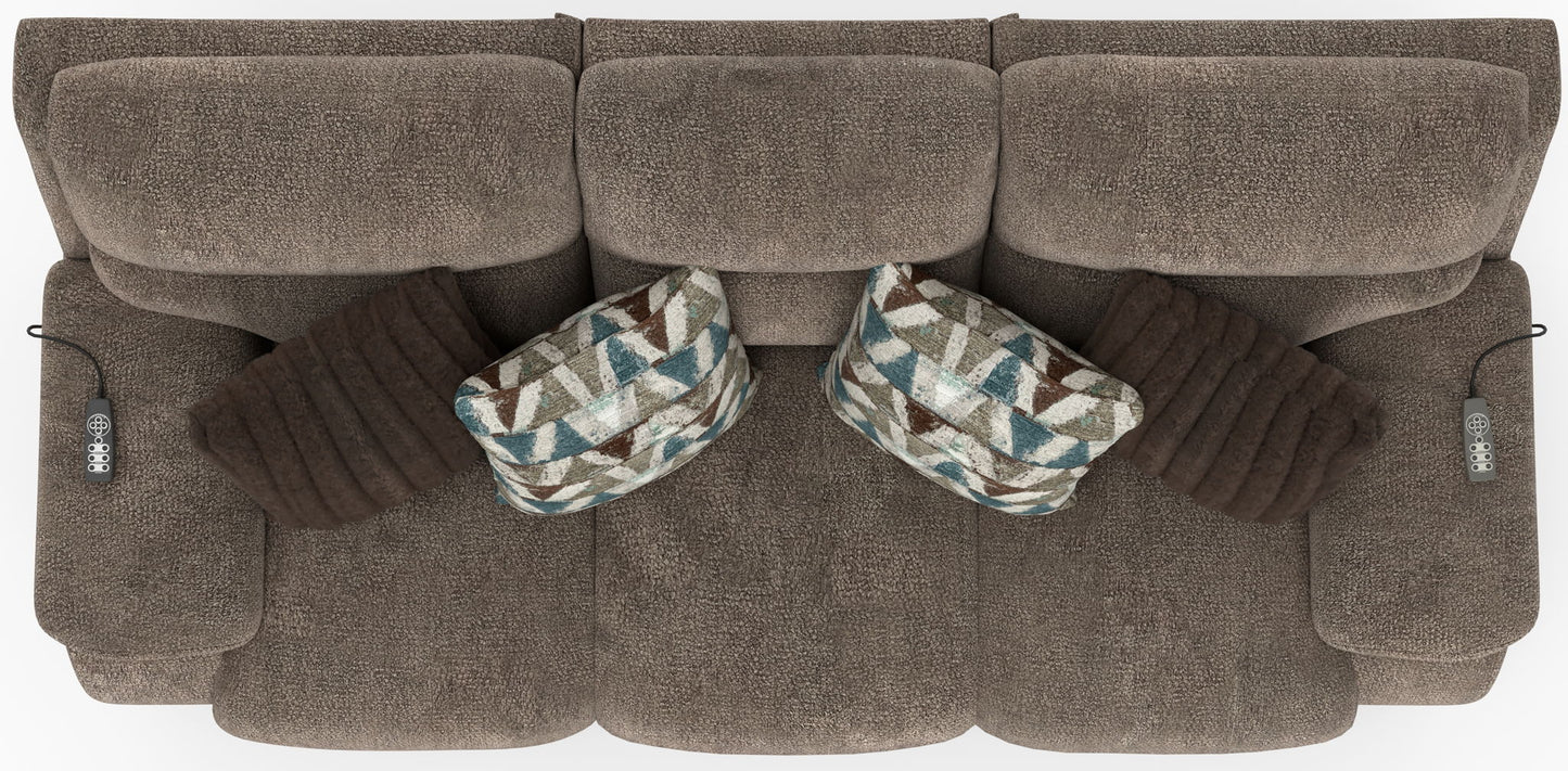 Joya - Zero Gravity Power Reclining Sofa With Power Adjustable Headrest And CR3 Heat/Massage/Lumbar - Mushroom - Hornell Furniture Outlet