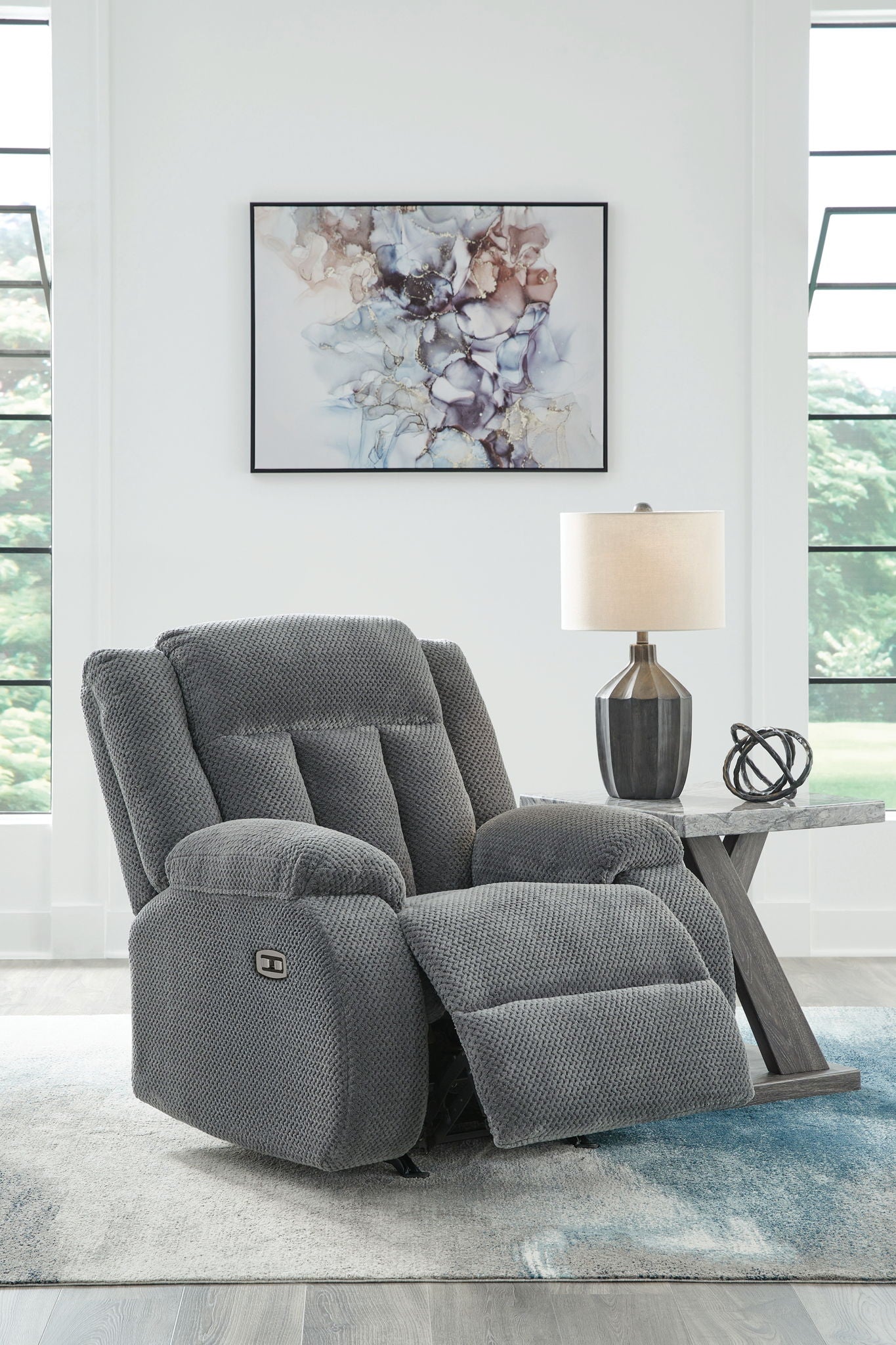 Observation - Power Rocker Recliner - Steel - Hornell Furniture Outlet