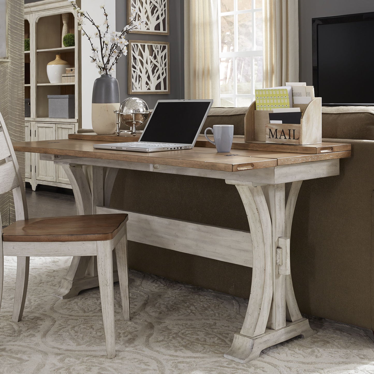 Farmhouse Reimagined - Flip Lid Sofa Table - White - Hornell Furniture Outlet