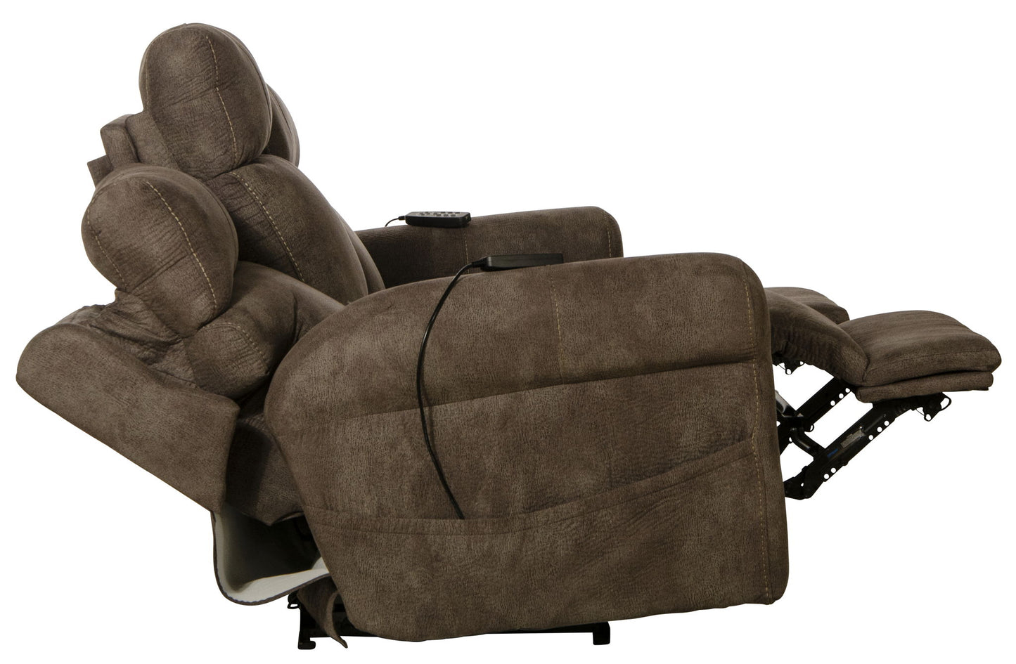 Tranquility - Power Headrest Power Lay Flat Reclining Sofa With DDT / CR3 Heat / Massage / Lumbar - Pewter - Hornell Furniture Outlet