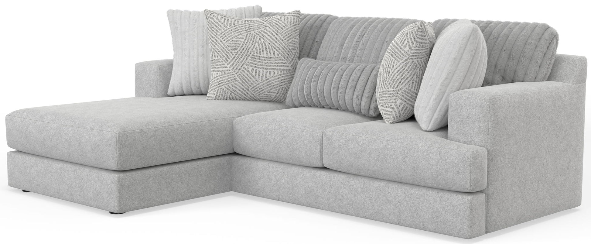 Logan - Upholstered Sectional With Comfort Coil Seating And Accent Pillows Included - Hornell Furniture Outlet