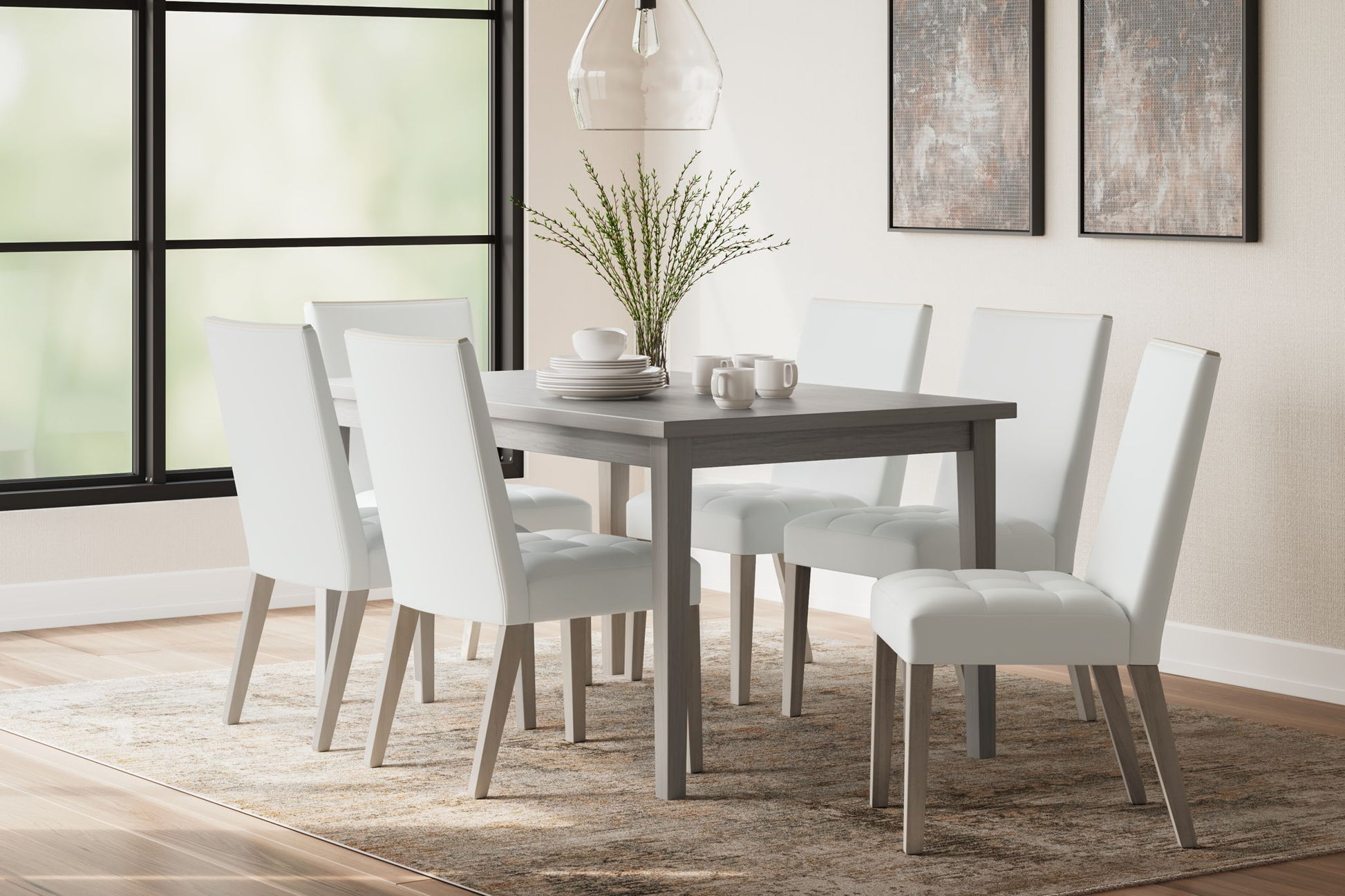 Parellen - Gray - Rectangular Dining Room Table - Hornell Furniture Outlet