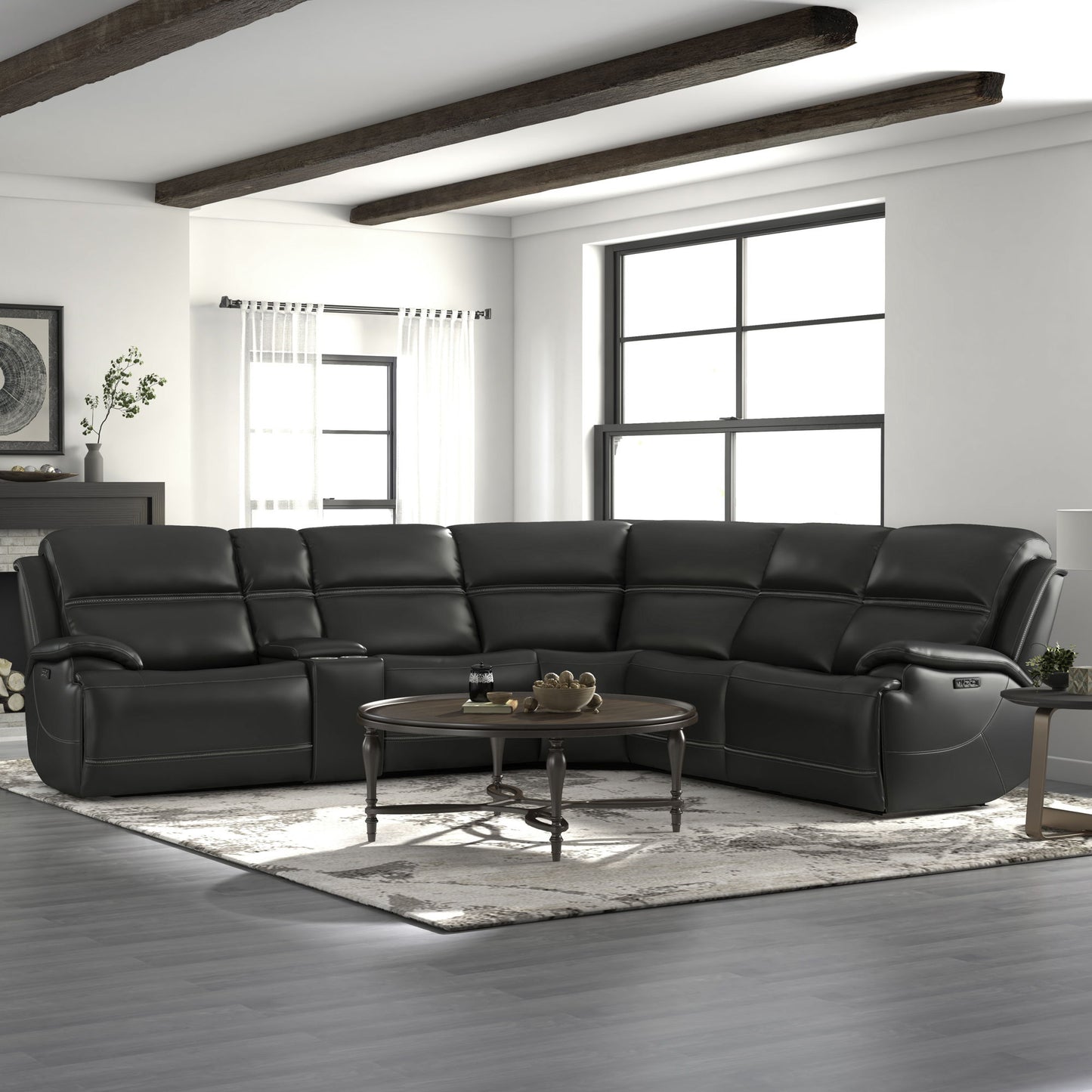 Bentley - 6 Piece Sectional - Graphite Gray - Hornell Furniture Outlet