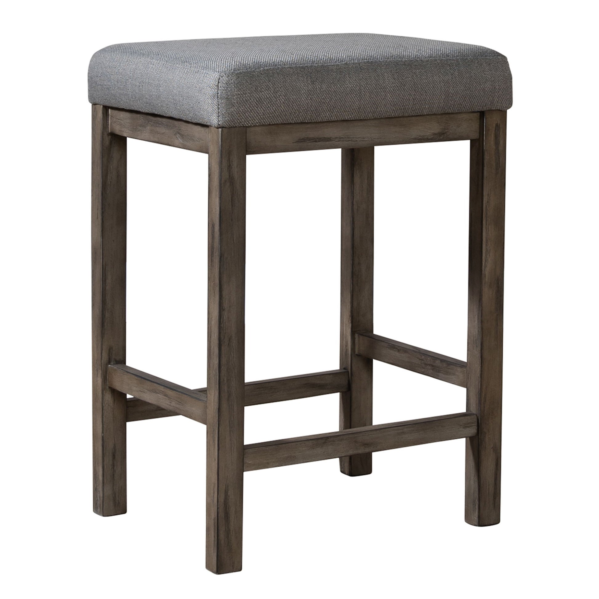 Hayden Way - Upholstered Console Stool - Washed Gray - Hornell Furniture Outlet