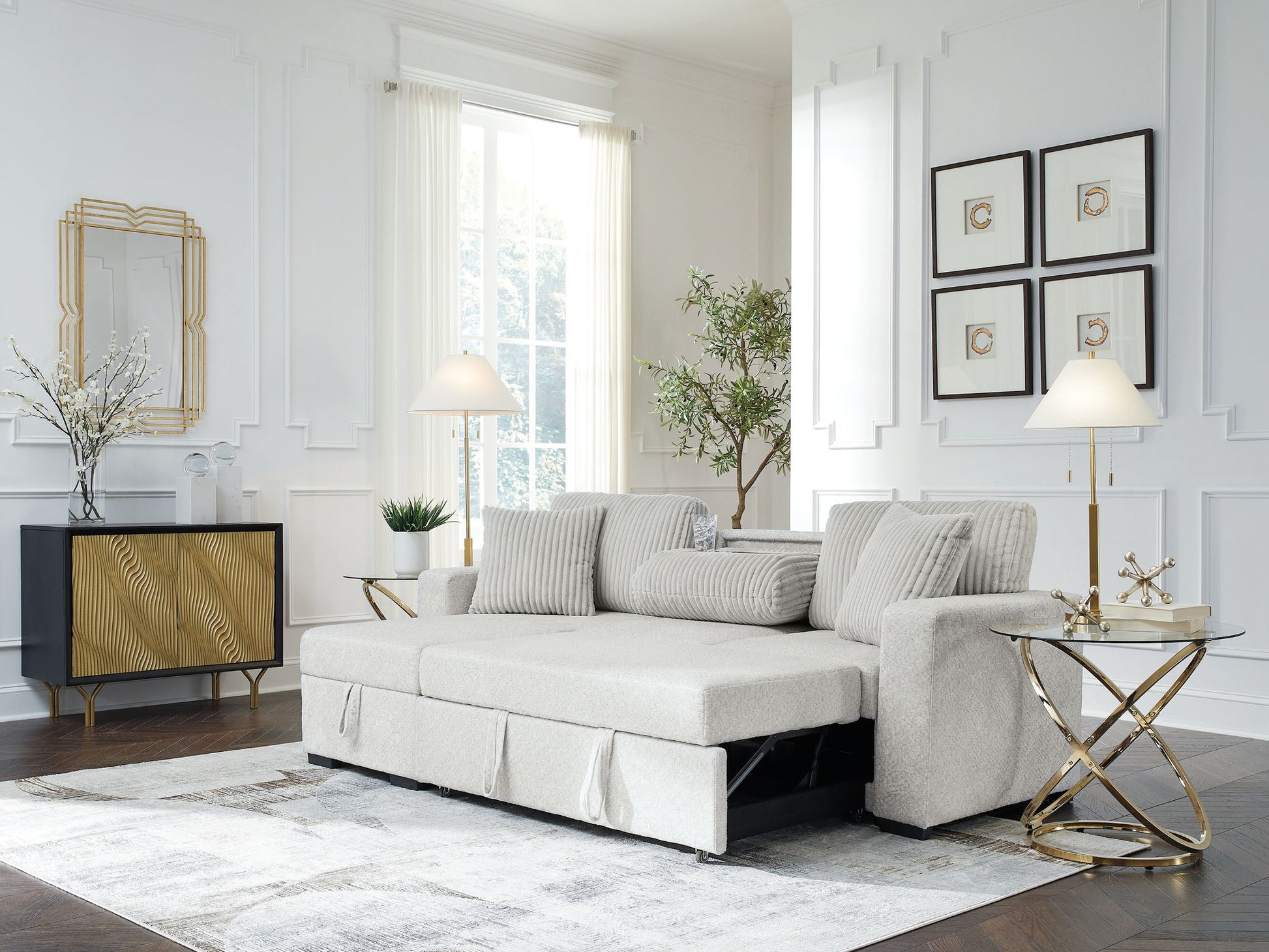 Wohlen - 2 - Piece Sectional With Pop Up Sleeper And LAF Corner Chaise - Alloy - Hornell Furniture Outlet