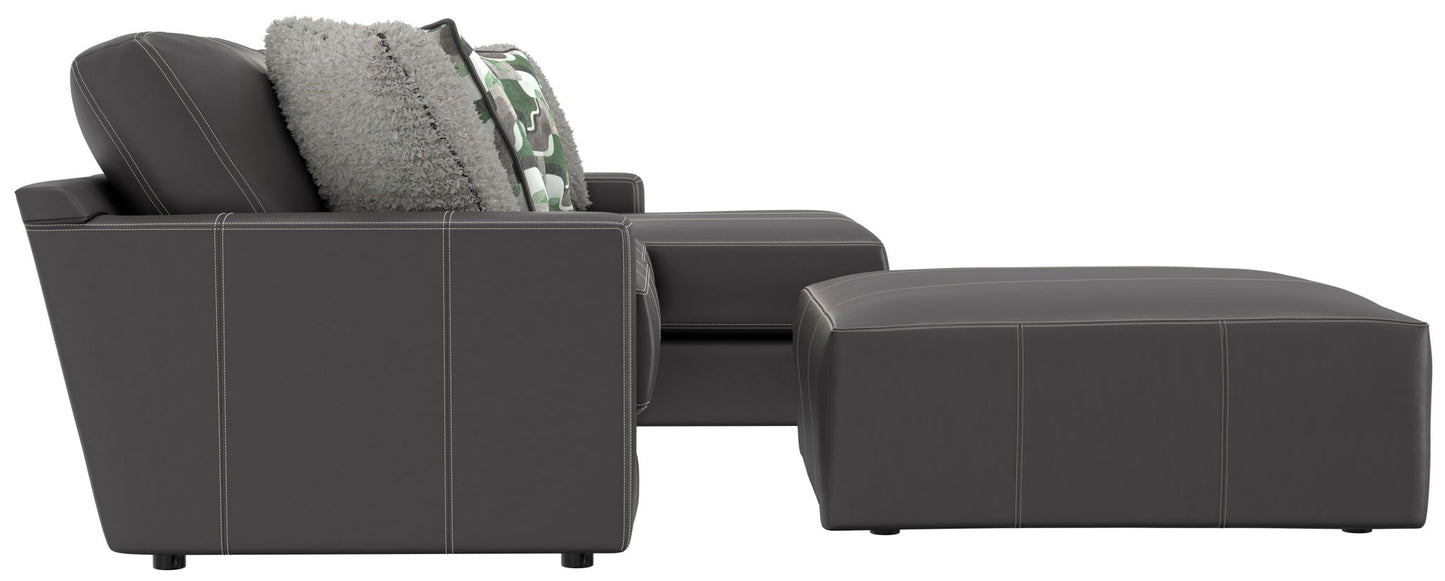 Minori - Italian Leather Sofa / Chaise And Cocktail Ottoman - Hornell Furniture Outlet
