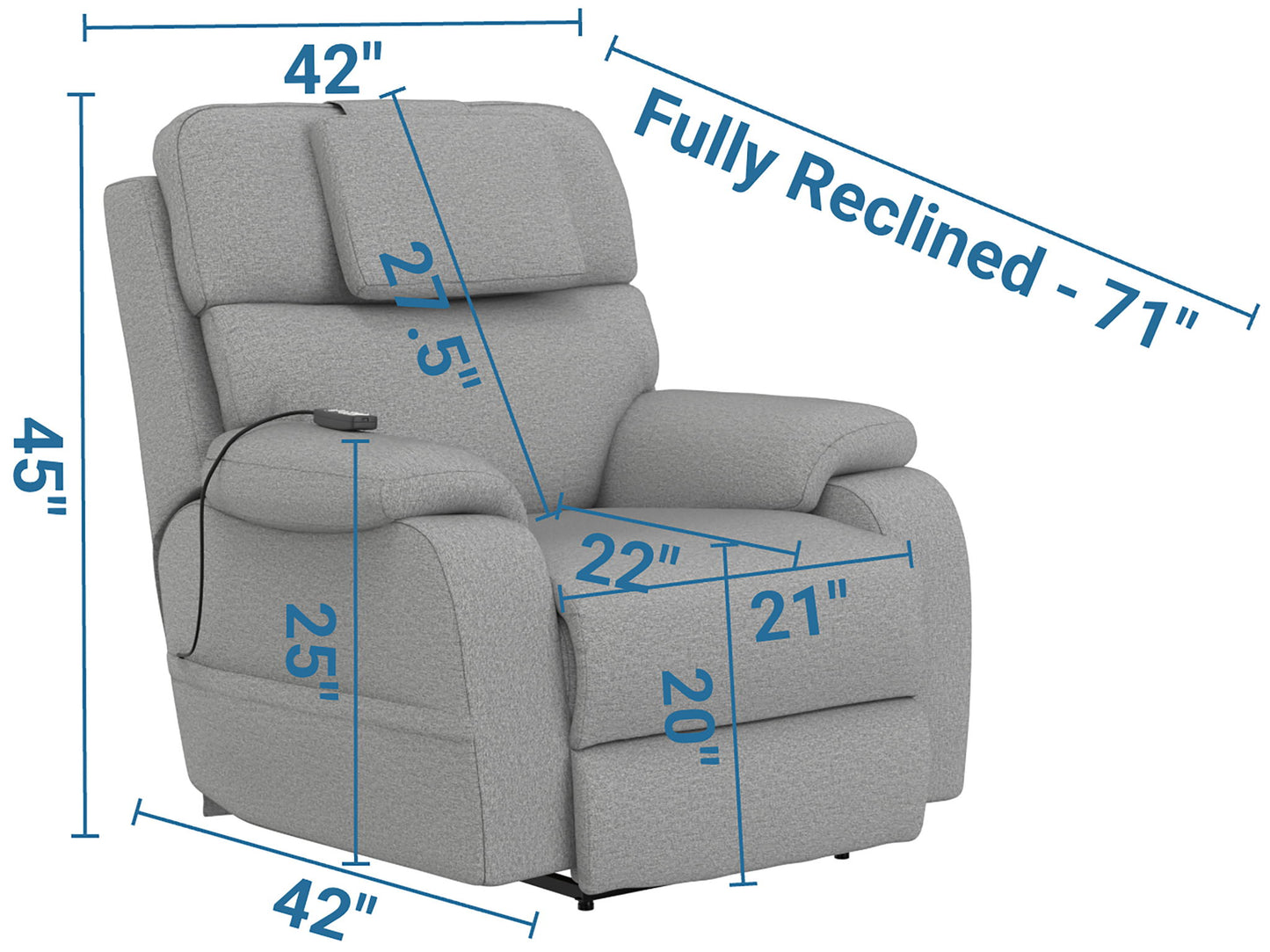 Dreamtime - Power Headrest Power Lay Flat Recliner With CR3 Heat/Massage/Zero Gravity - Hornell Furniture Outlet