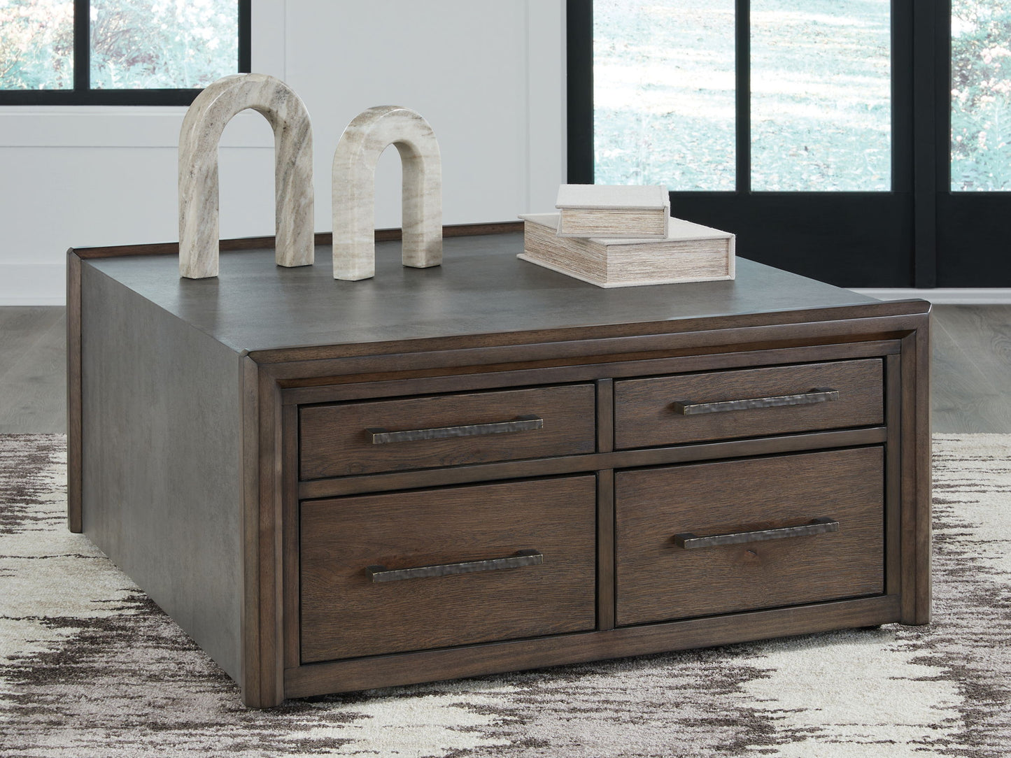 Kallenny - Brown / Gray - Square Cocktail Table - Hornell Furniture Outlet