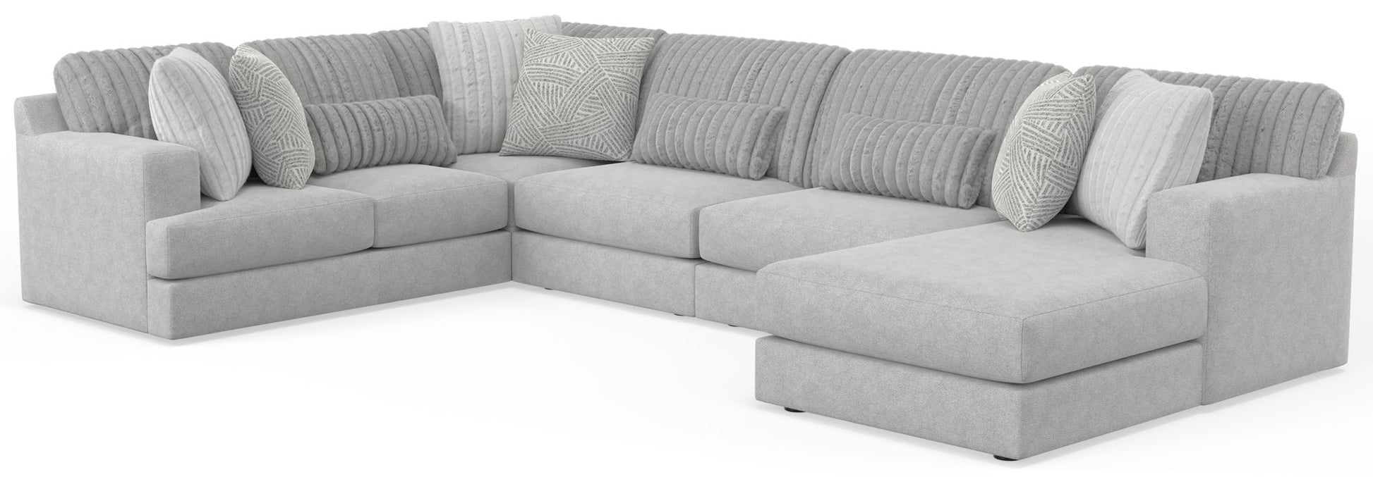 Logan - Upholstered Sectional With Comfort Coil Seating And Accent Pillows Included - Hornell Furniture Outlet