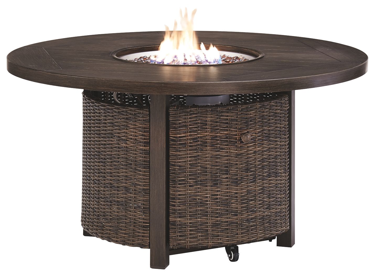 Paradise Trail - Medium Brown - Round Fire Pit Table - Hornell Furniture Outlet