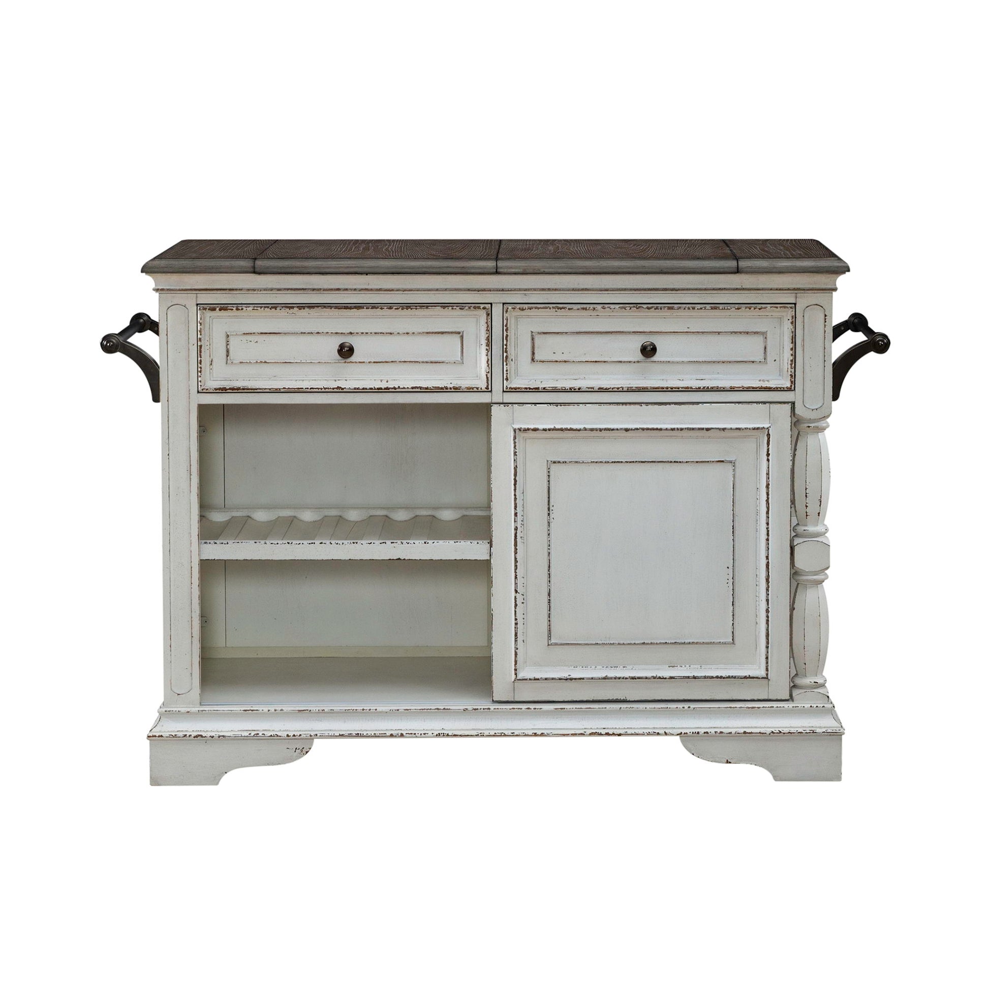 Magnolia Manor - Bar Cart - White - Hornell Furniture Outlet