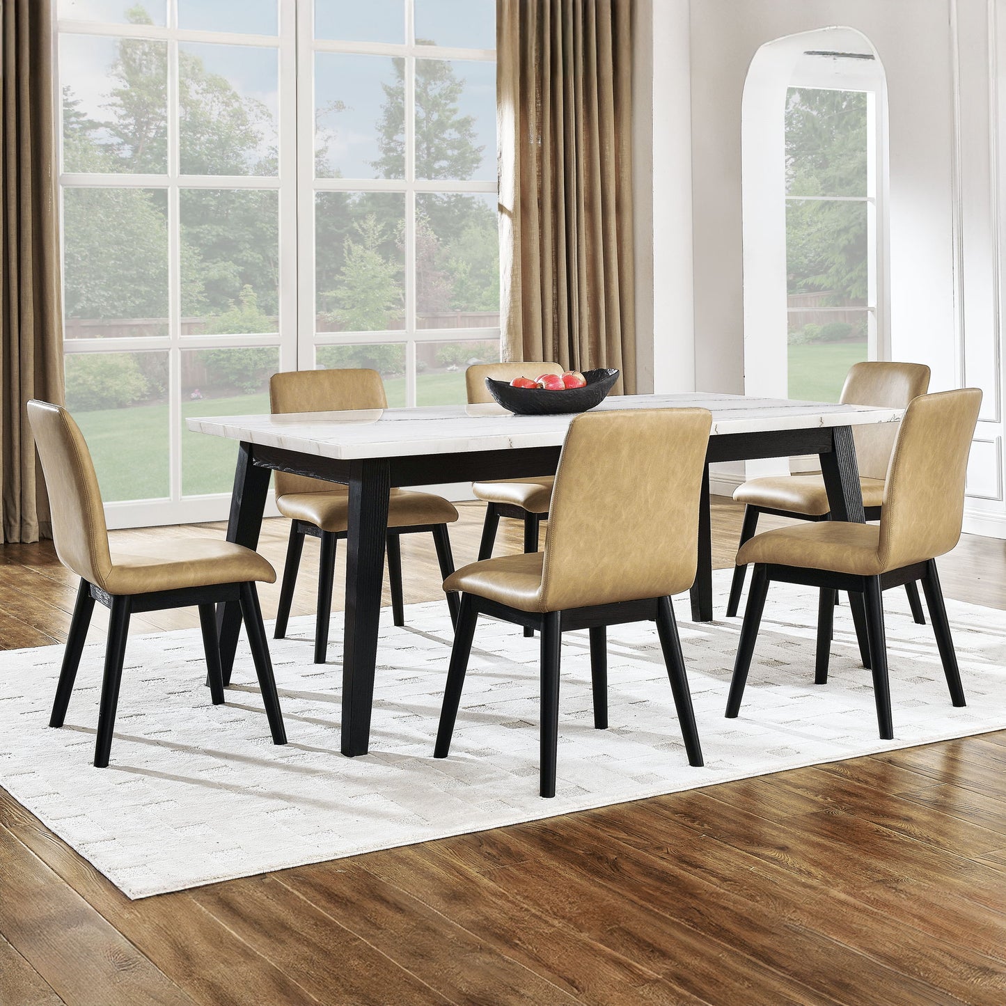 Vida Black - Dining Table Set - Hornell Furniture Outlet
