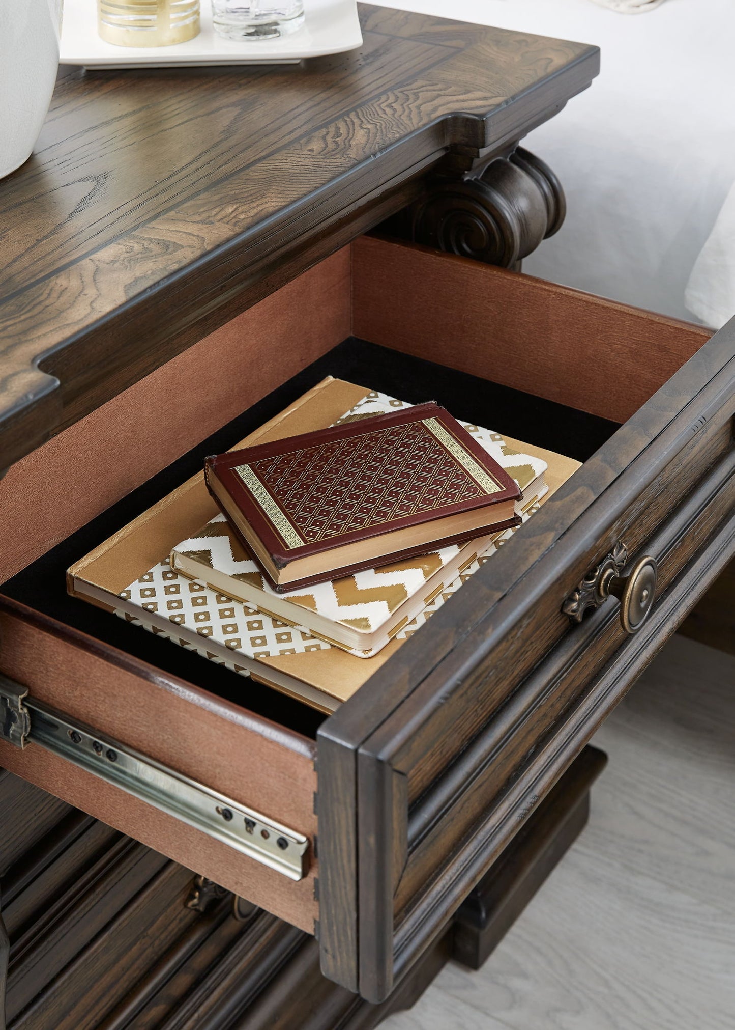 Maylee - Dark Brown - Three Drawer Night Stand - Hornell Furniture Outlet