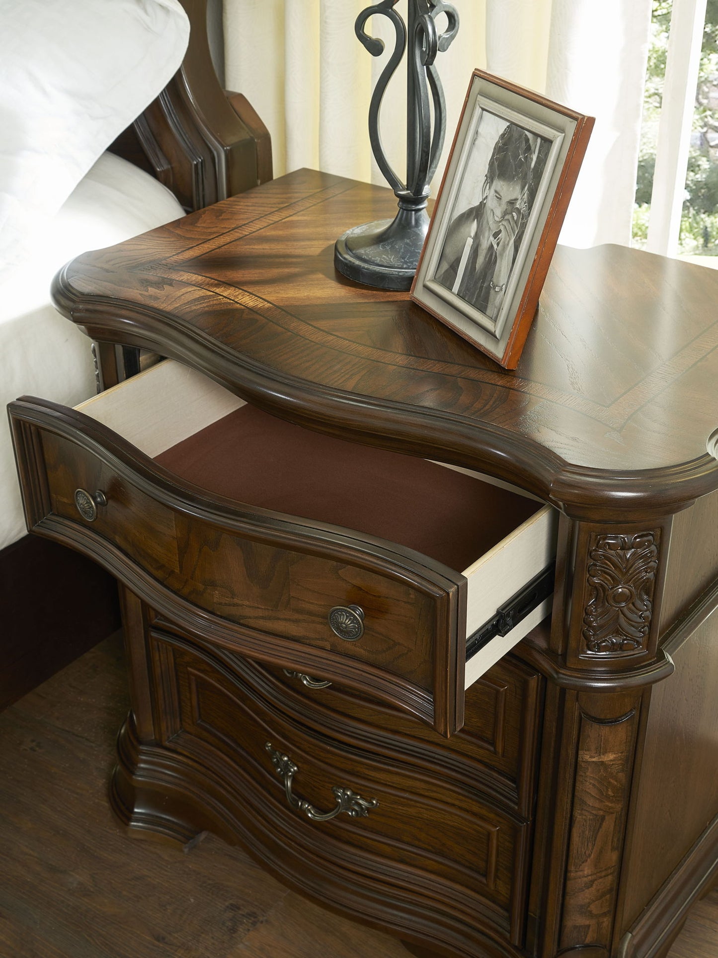 Royale - Nightstand With USB And Power Outlet - Dark Brown - Hornell Furniture Outlet