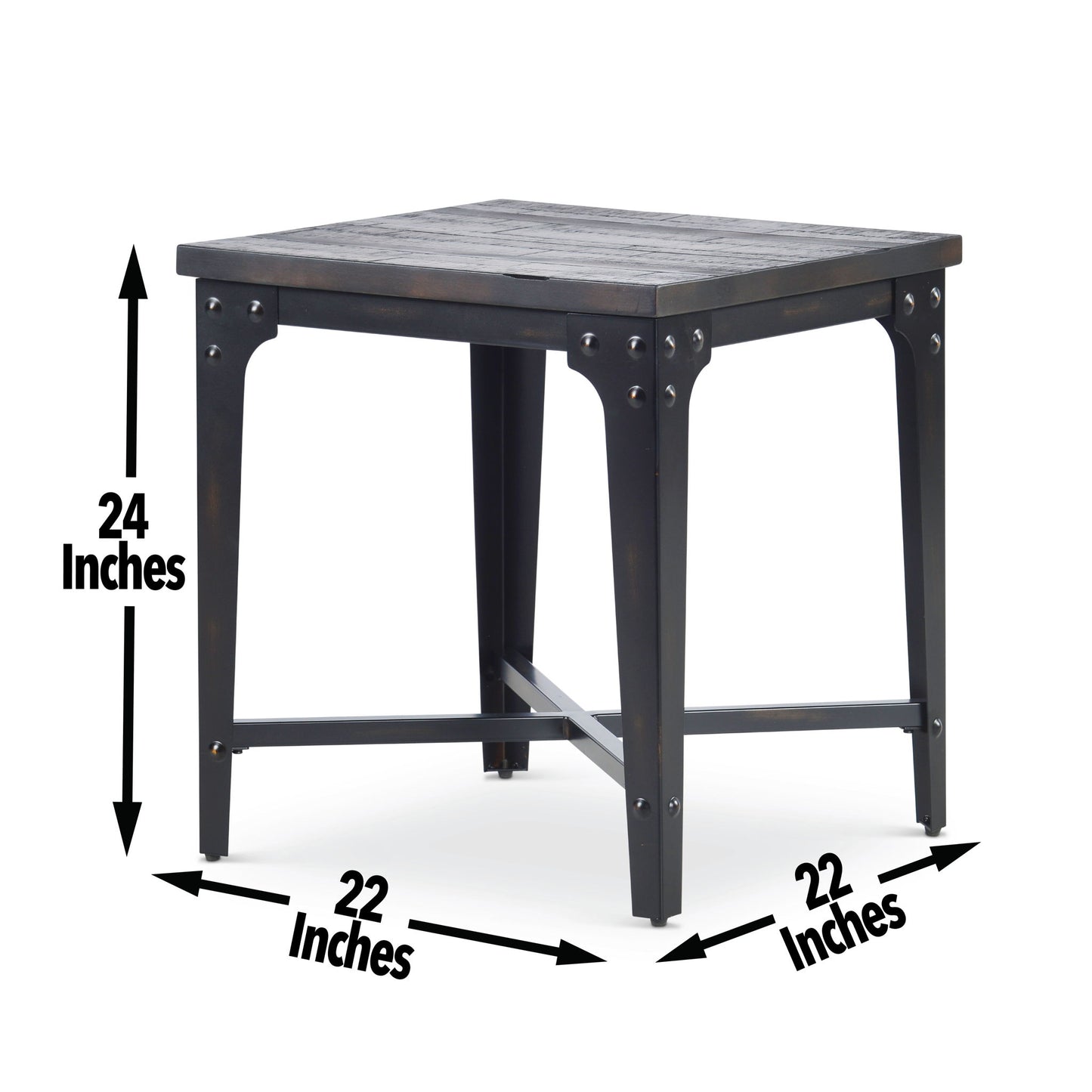 Sherlock - Square End Table - Dark Brown - Hornell Furniture Outlet