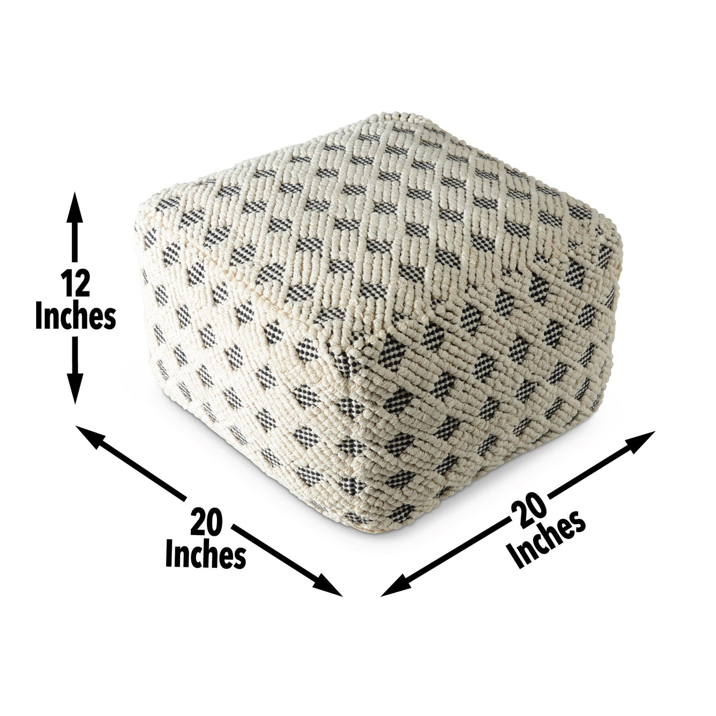 Kodi - Square Pouf - Pearl Silver - Hornell Furniture Outlet
